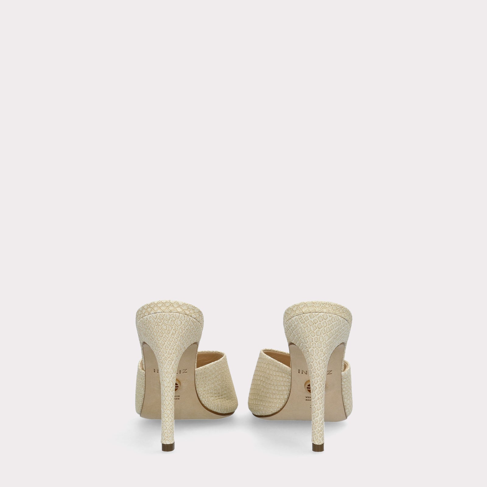 KALINA 05 OFF-WHITE LIZZARD EMBOSSED LEATHER MULES