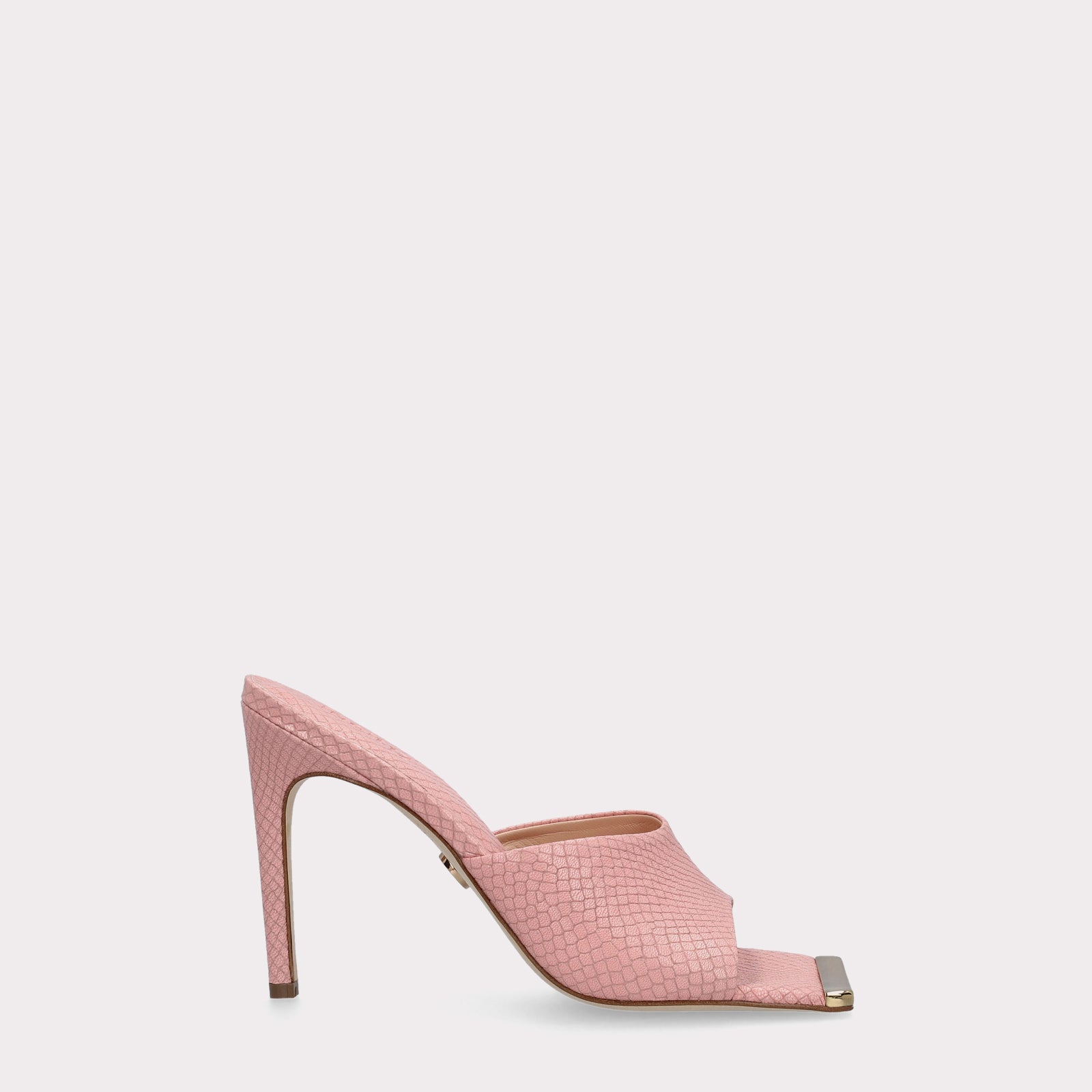 KALINA 05 PINK LIZZARD EMBOSSED LEATHER MULES