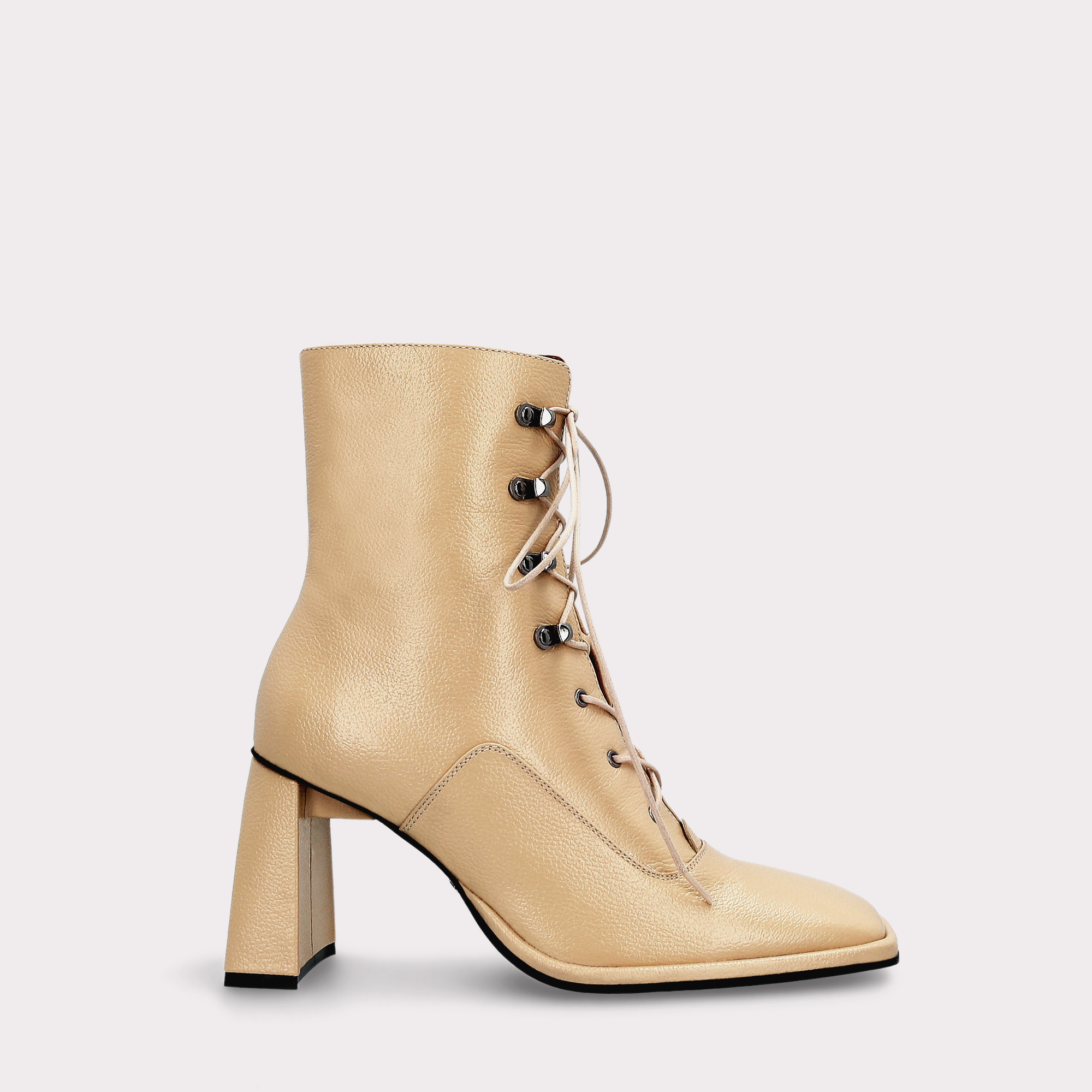 BRENTA 02 YELLOW GRAIN LEATHER ANKLE BOOTS