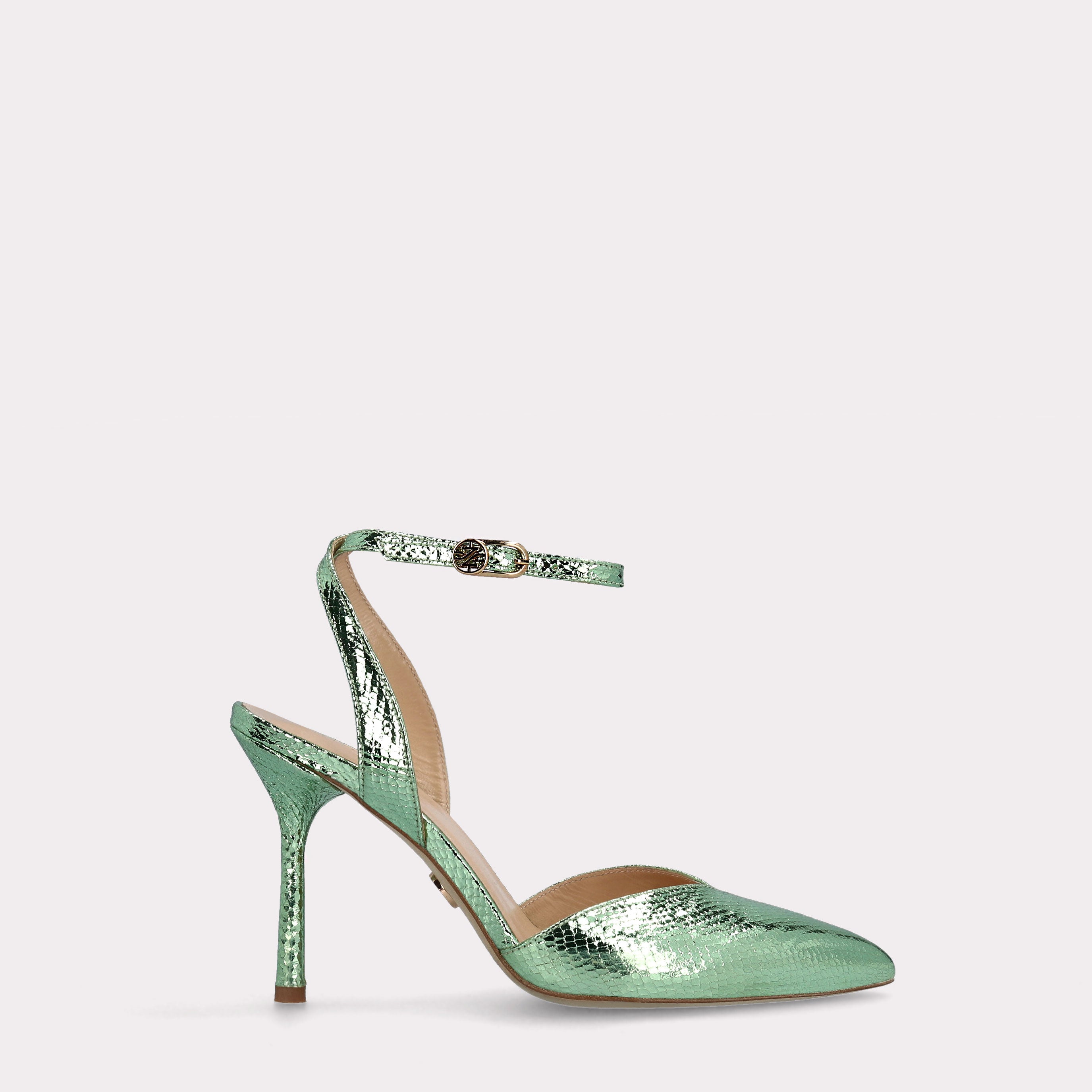 ABA 13 MINI VIPER MIRROR MINT LEATHER PUMPS