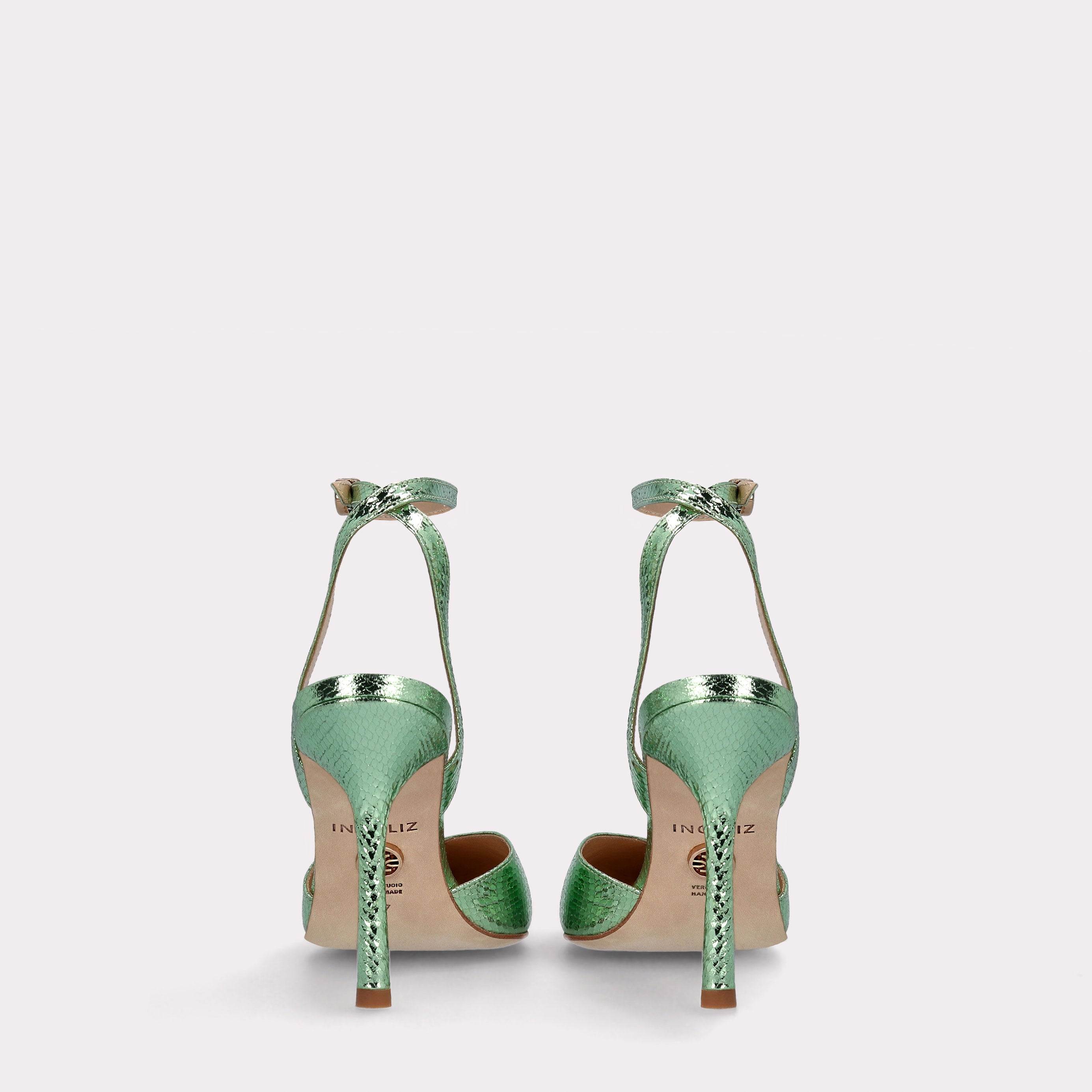 ABA 13 MINI VIPER MIRROR MINT LEATHER PUMPS