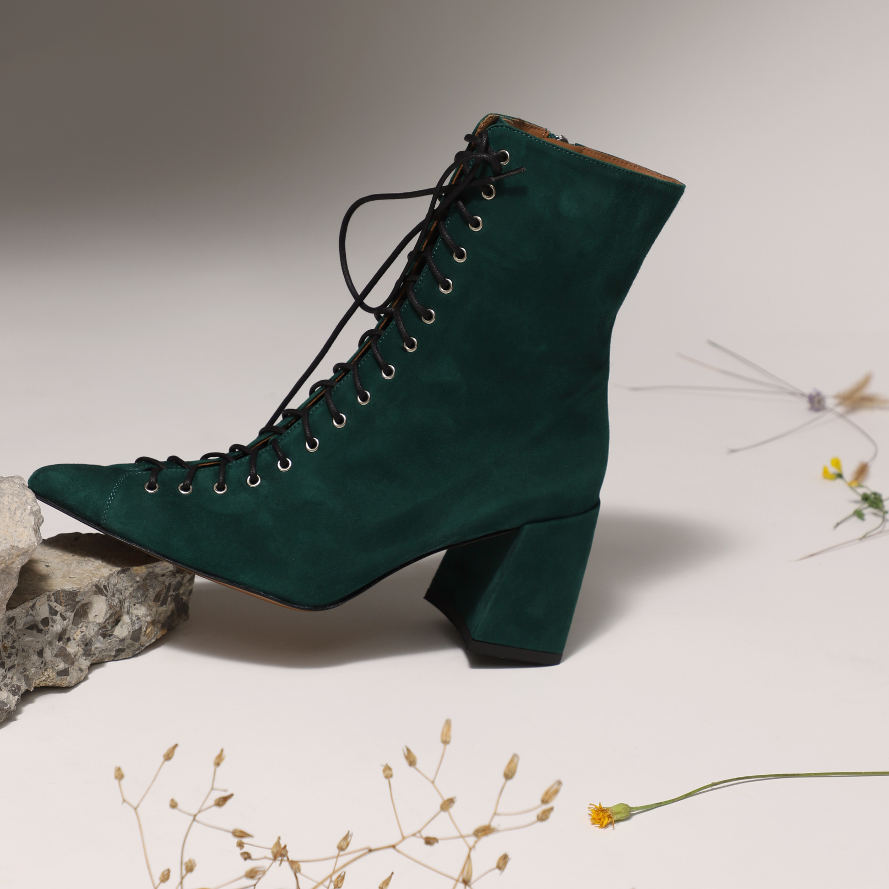 SUEDE BOOTS JOLIE GREEN VELVET