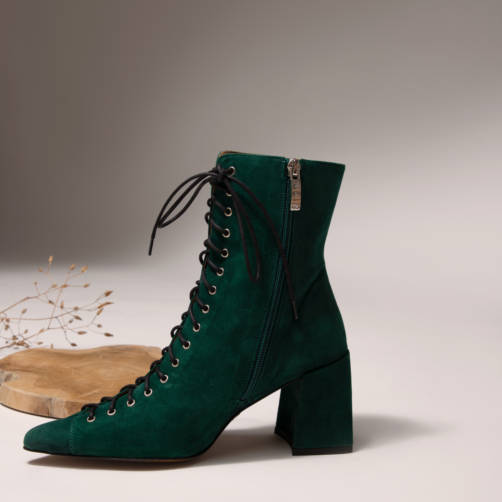 SUEDE BOOTS JOLIE GREEN VELVET