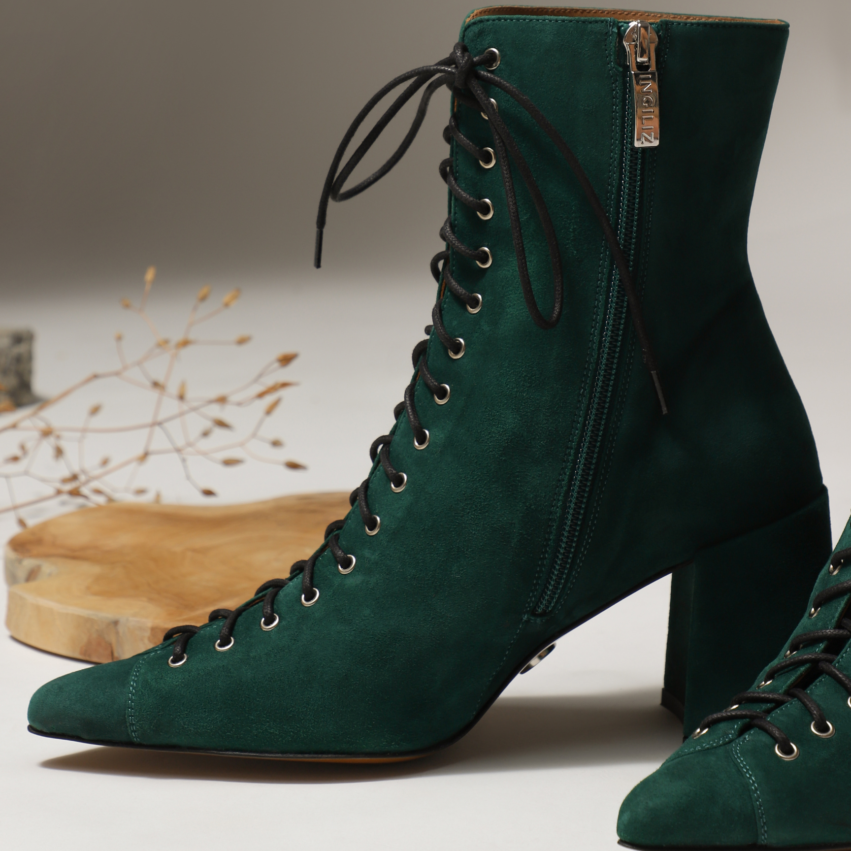 SUEDE BOOTS JOLIE GREEN VELVET