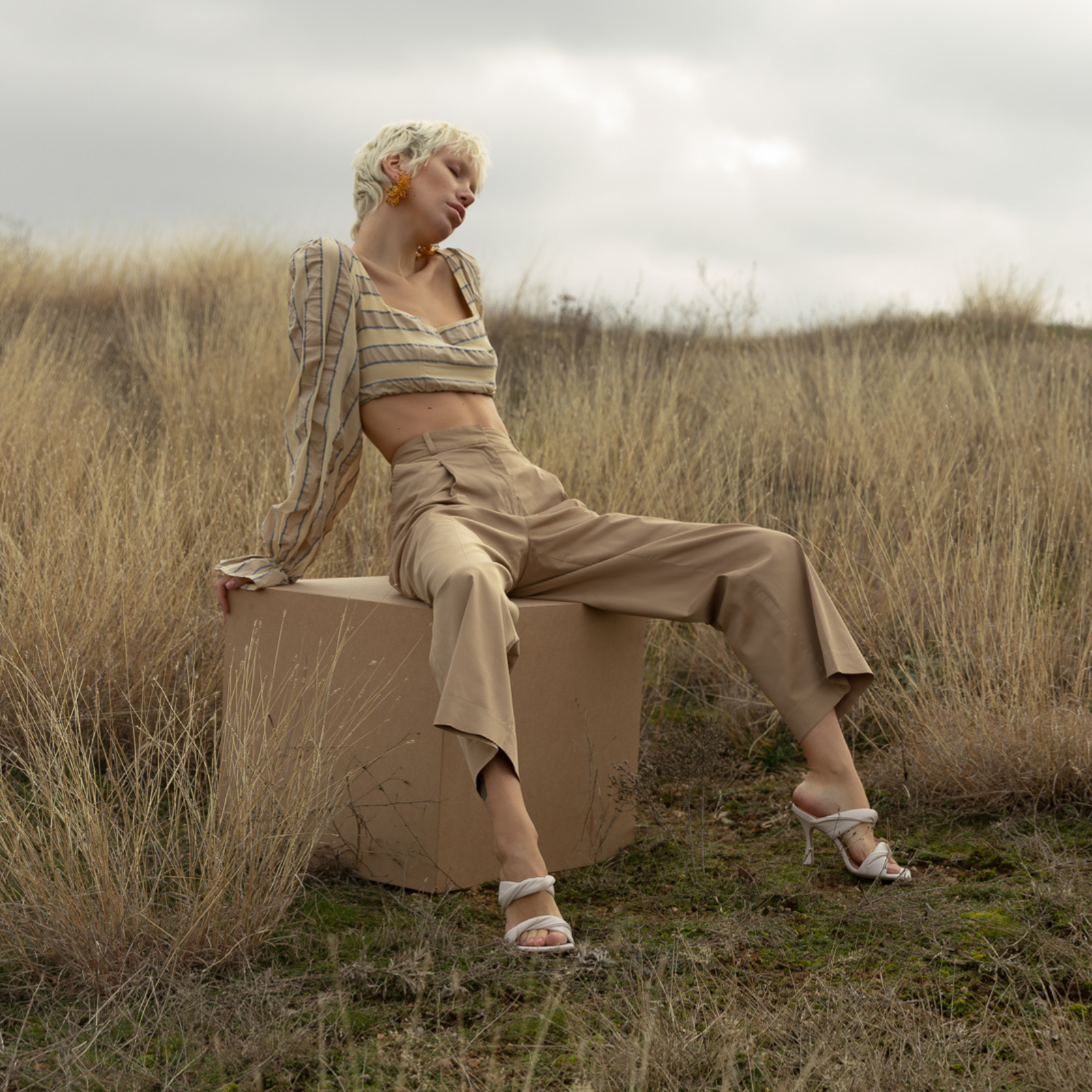 BETTY 30 IVORY LEATHER SANDALS