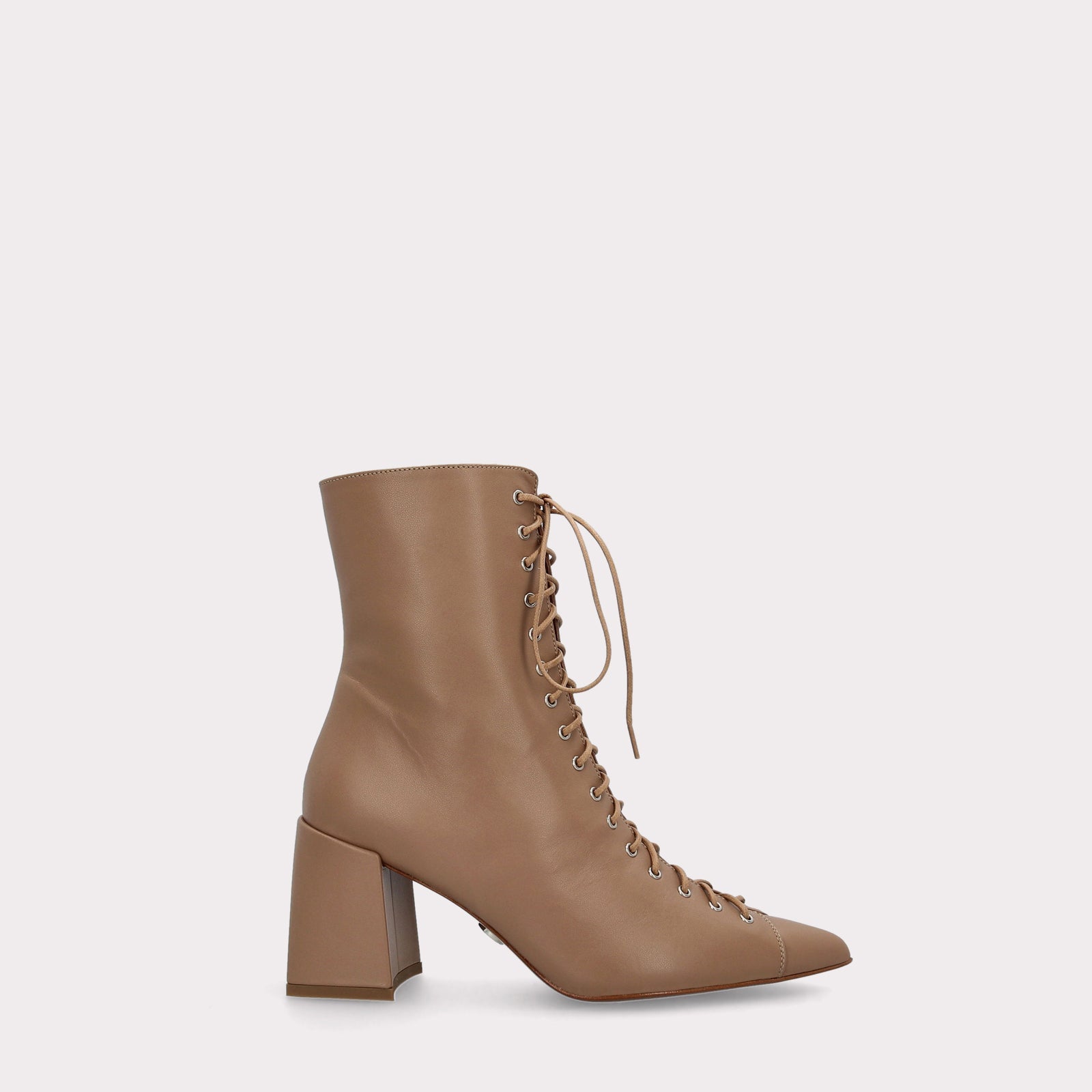 JOLIE 01 NUDE LEATHER ANKLE BOOTS