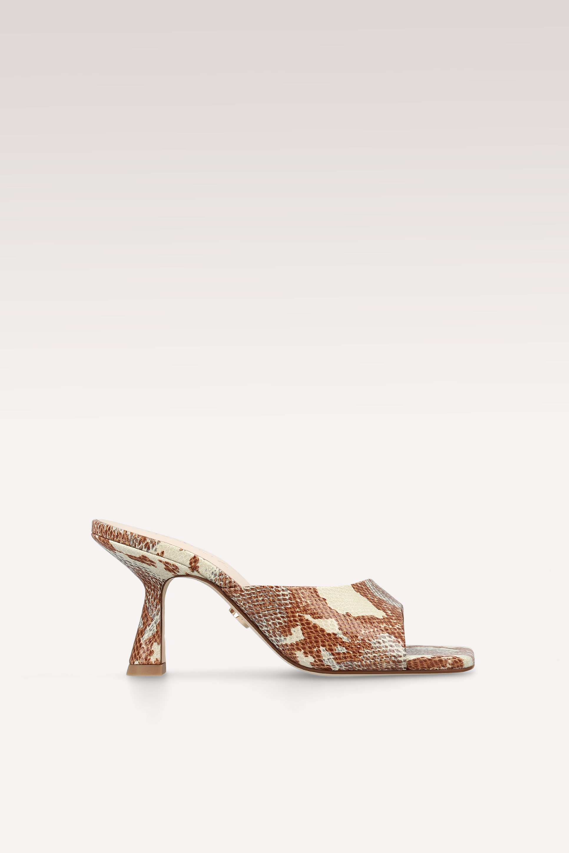 RENY TERRACOTTA PYTHON PRINTED LEATHER MULES