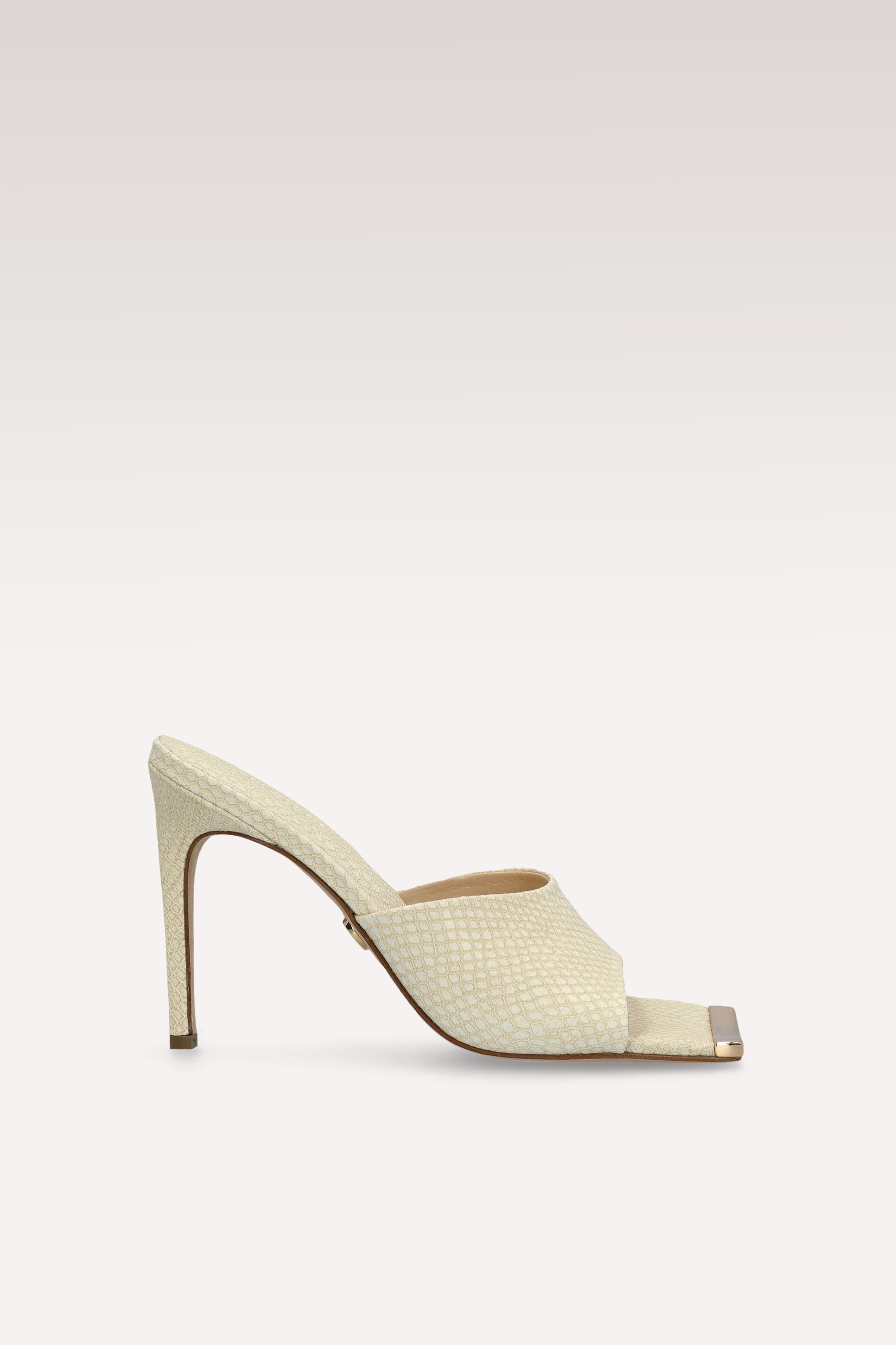 KALINA 05 OFF-WHITE LIZZARD EMBOSSED LEATHER MULES