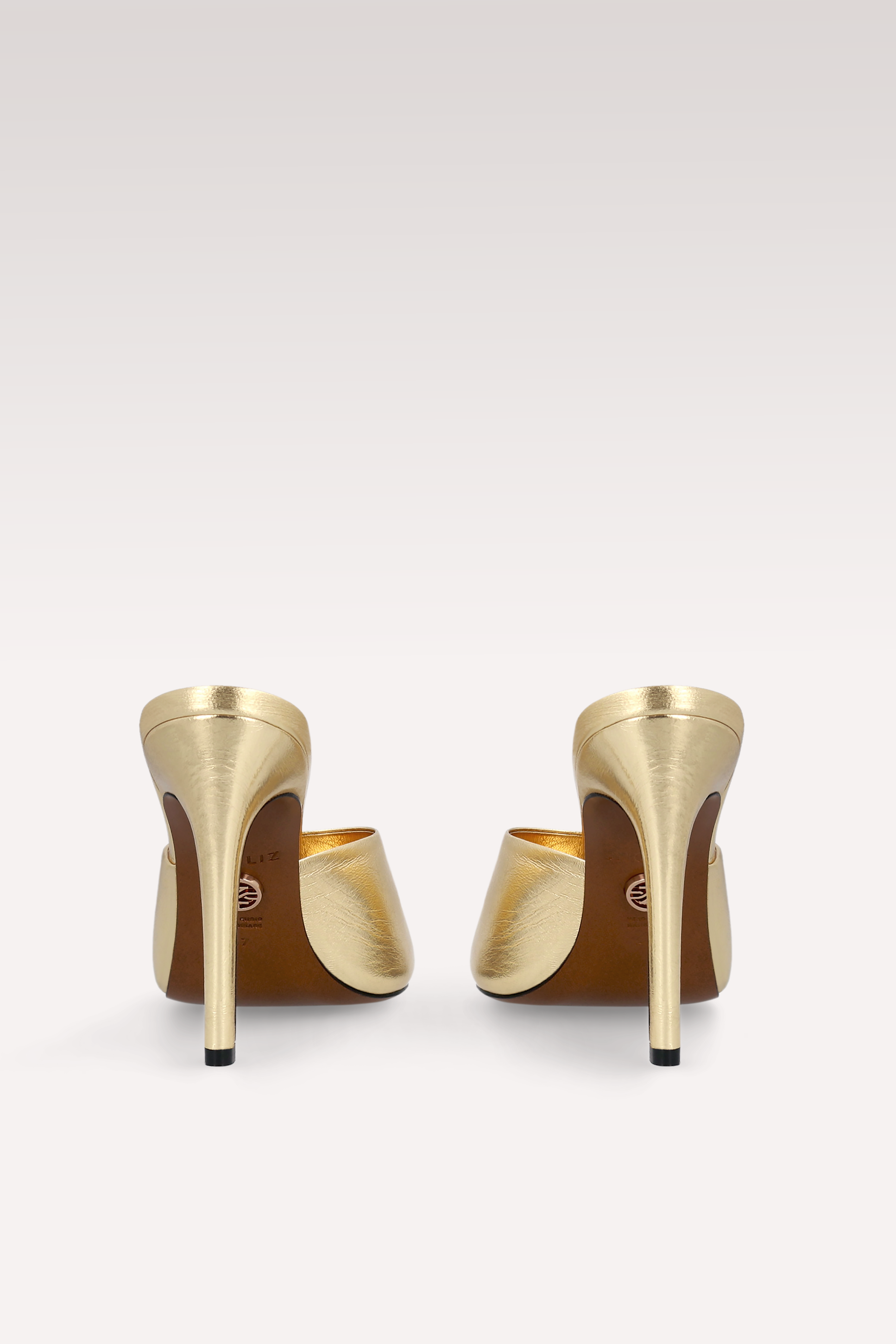 MULES IN PELLE METALLIZZATA ORO KALINA