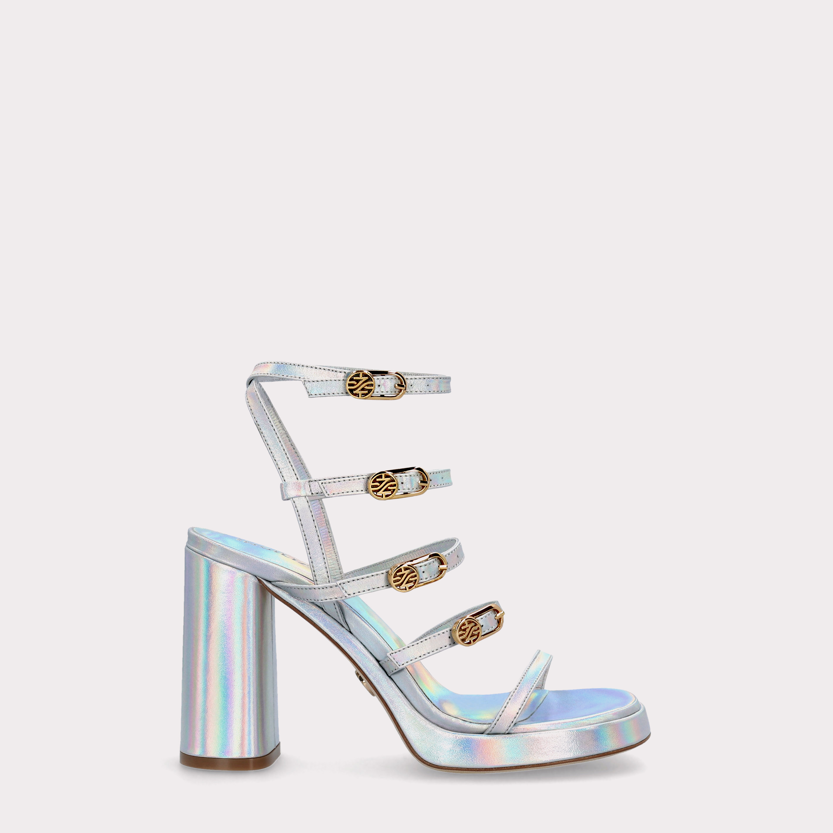 Hologram Iridescent Rhinestone Strappy High Heels – Shoes Post