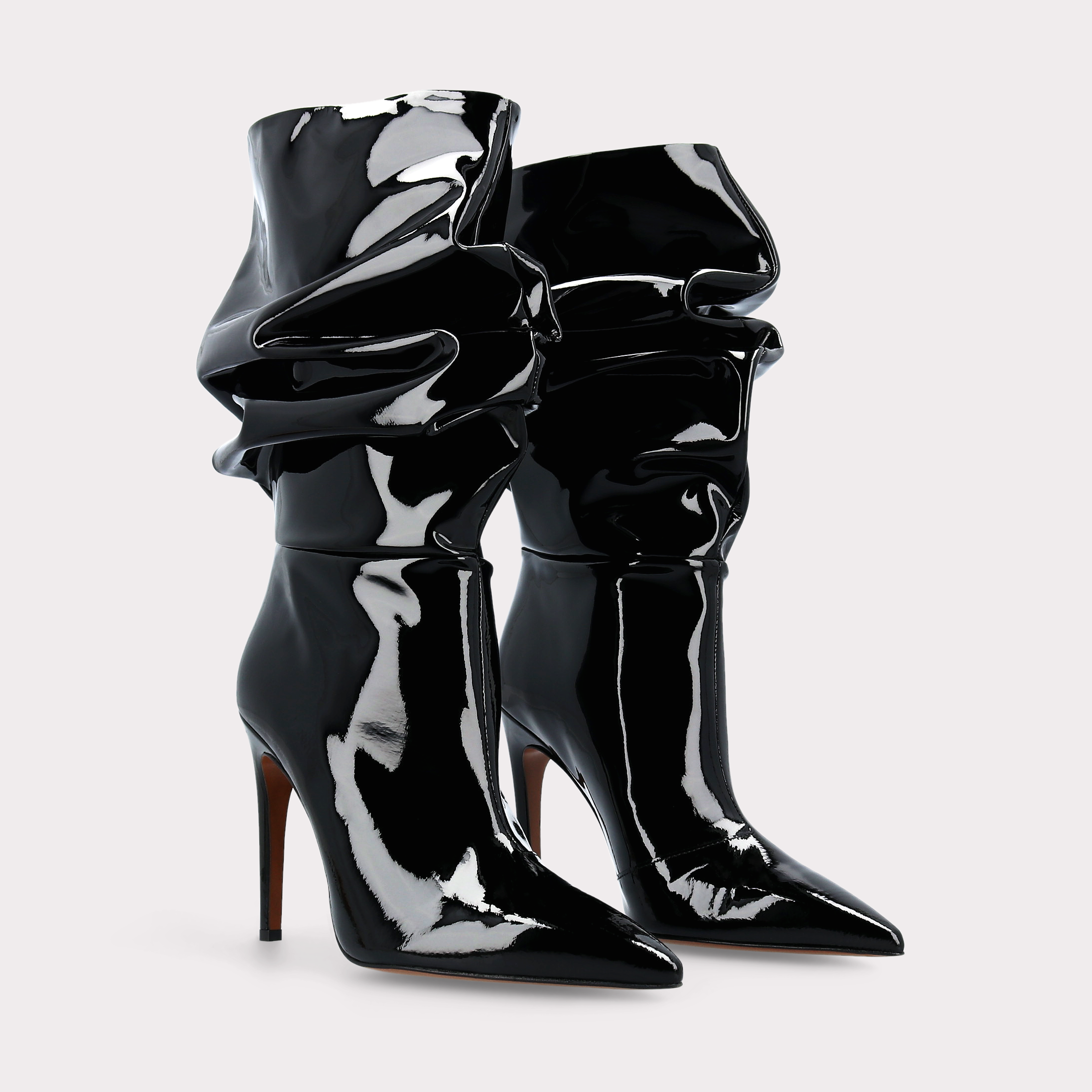 GRACE 03 BLACK PATENT LEATHER BOOTS