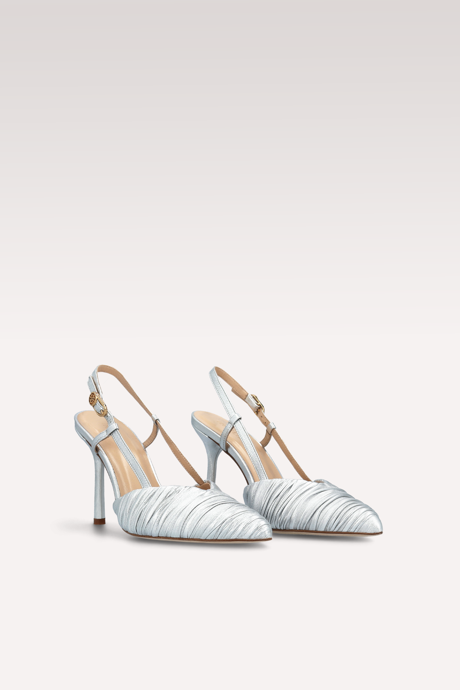 SANDALI IN PELLE ARGENTO BURRO METALLO ABA 19