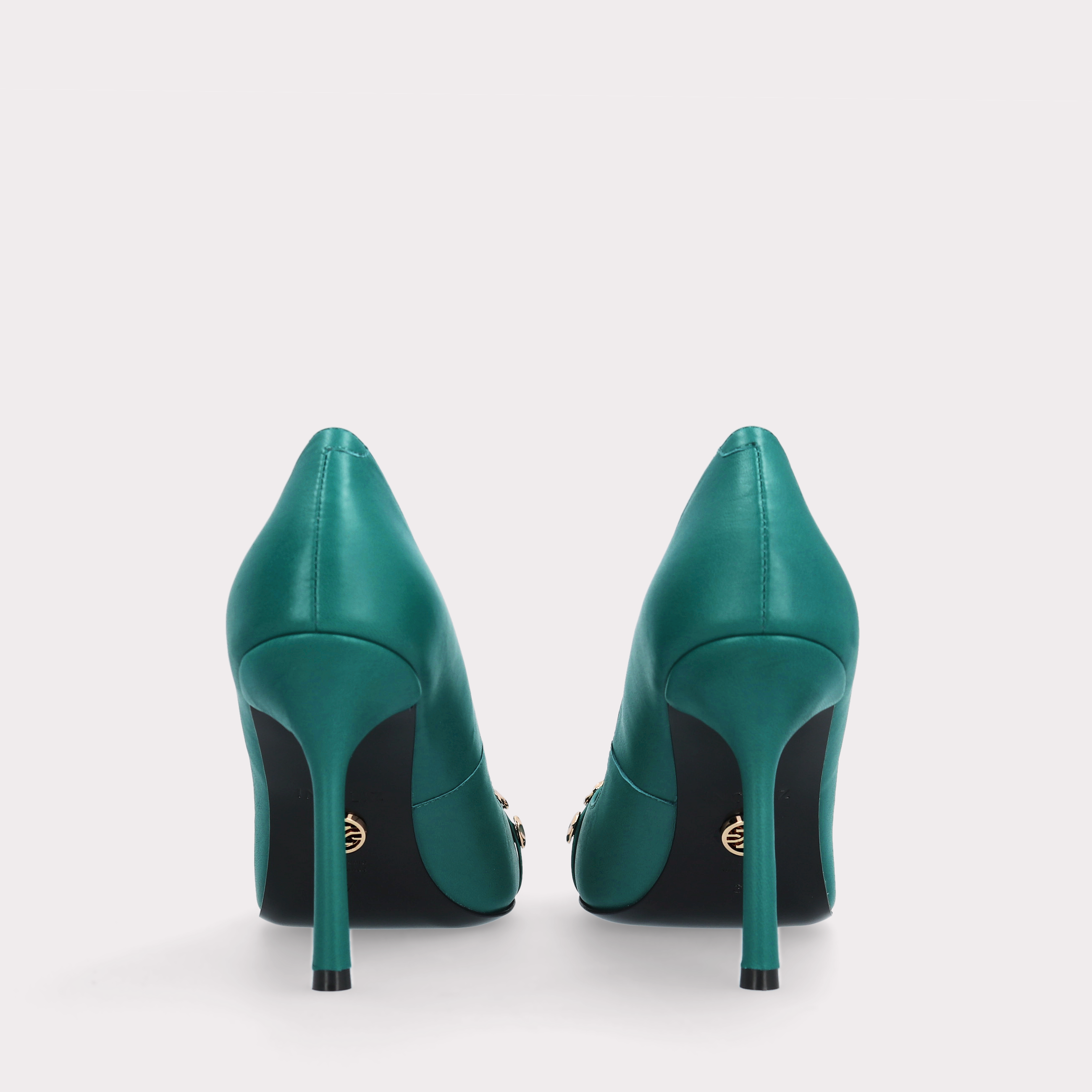 ABA ROCK 09 MOSS GREEN SMOOTH LEATHER PUMPS