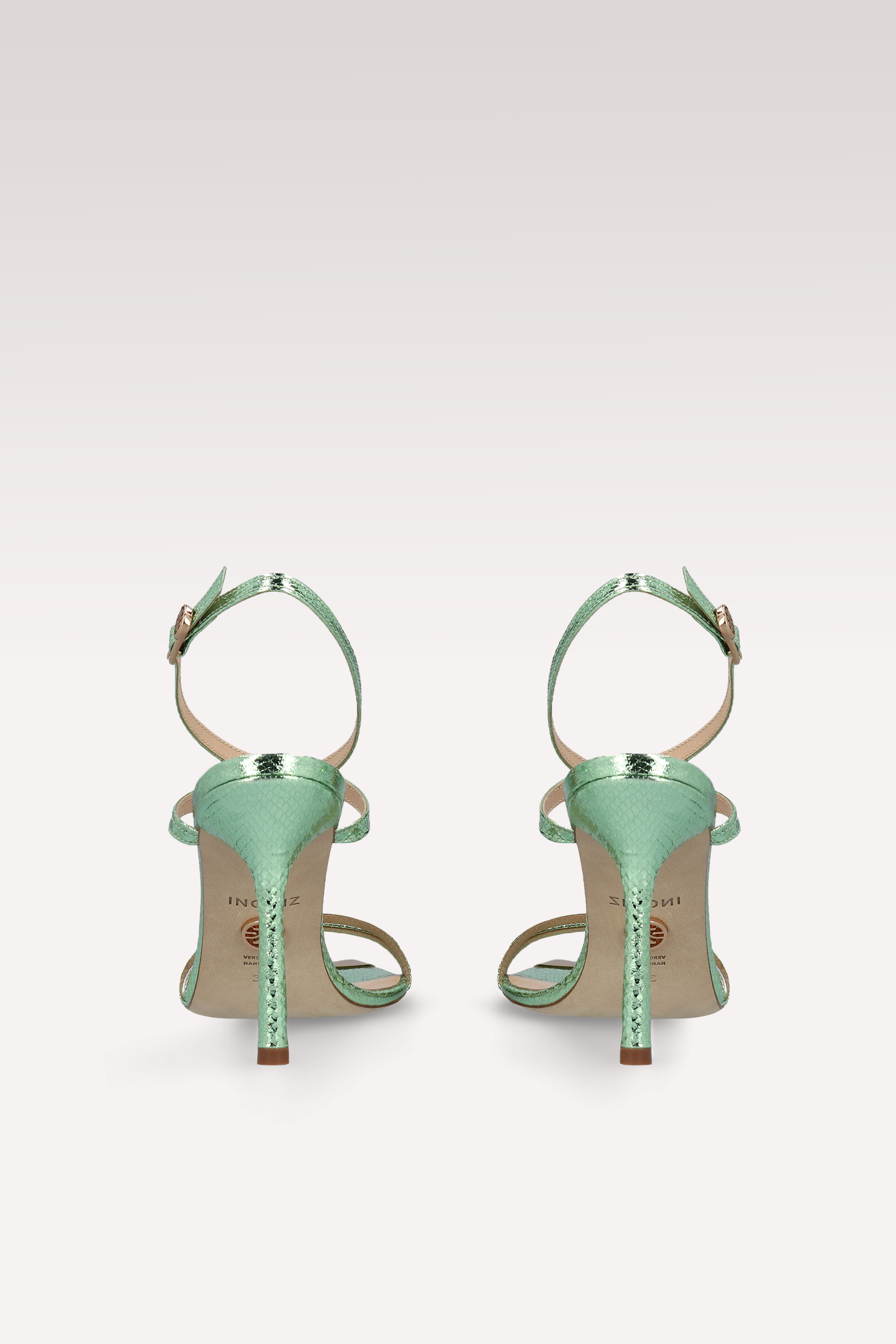 ANNY 10 MINI VIPER MIRROR MINT LEATHER SANDALS