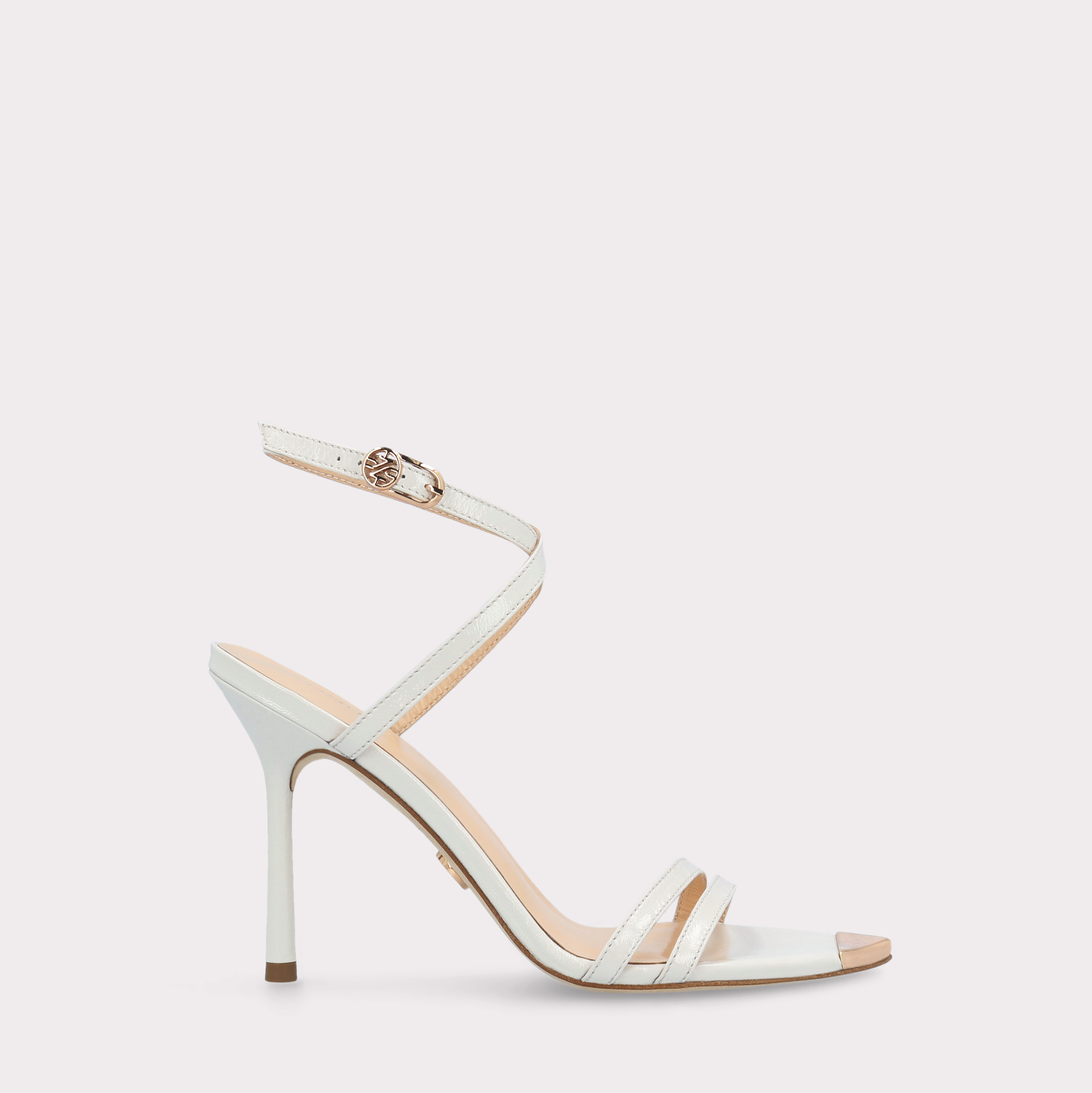 ANNY 10 IVORY LEATHER SANDALS