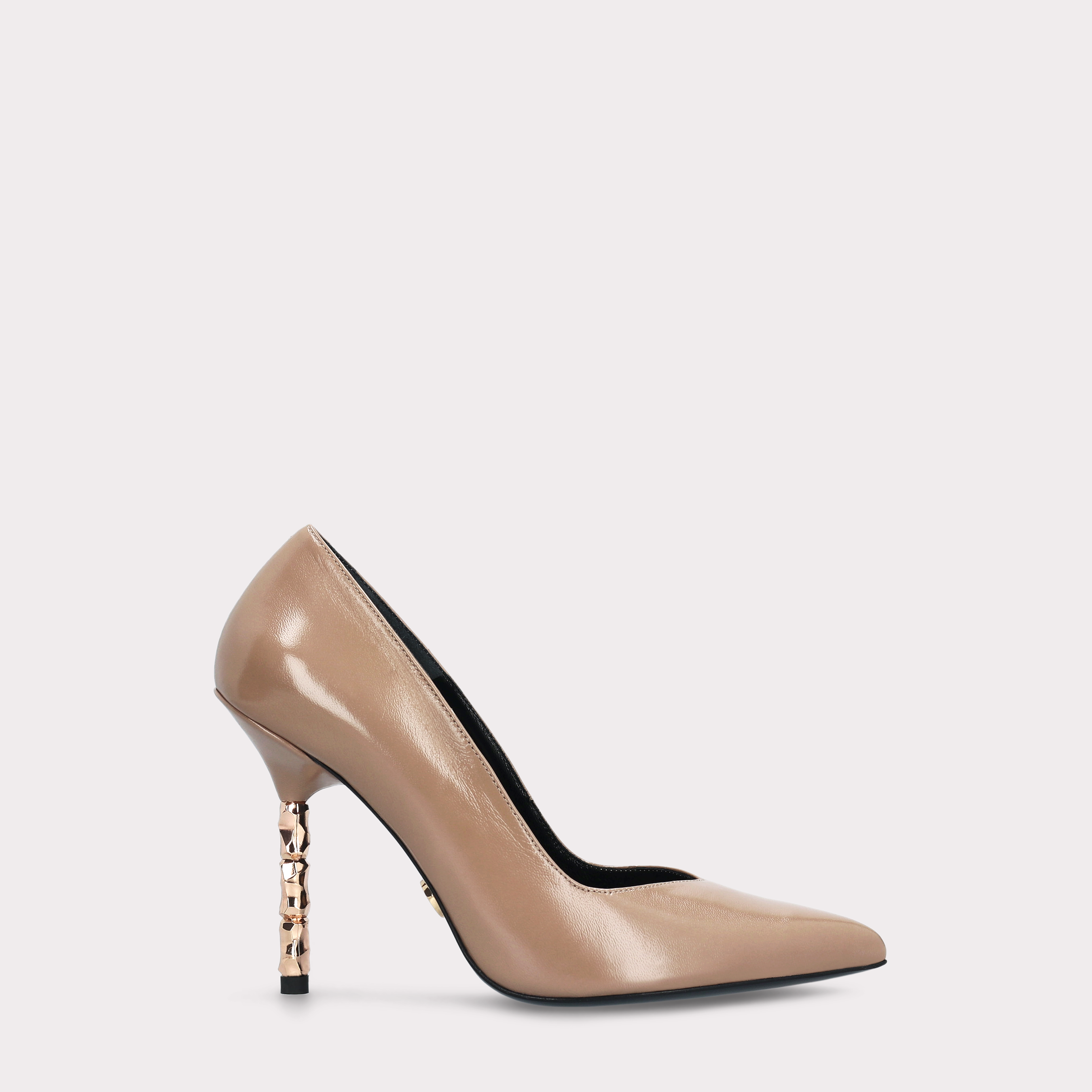 ASTRID DEC NUDE GLOSS LEATHER PUMPS