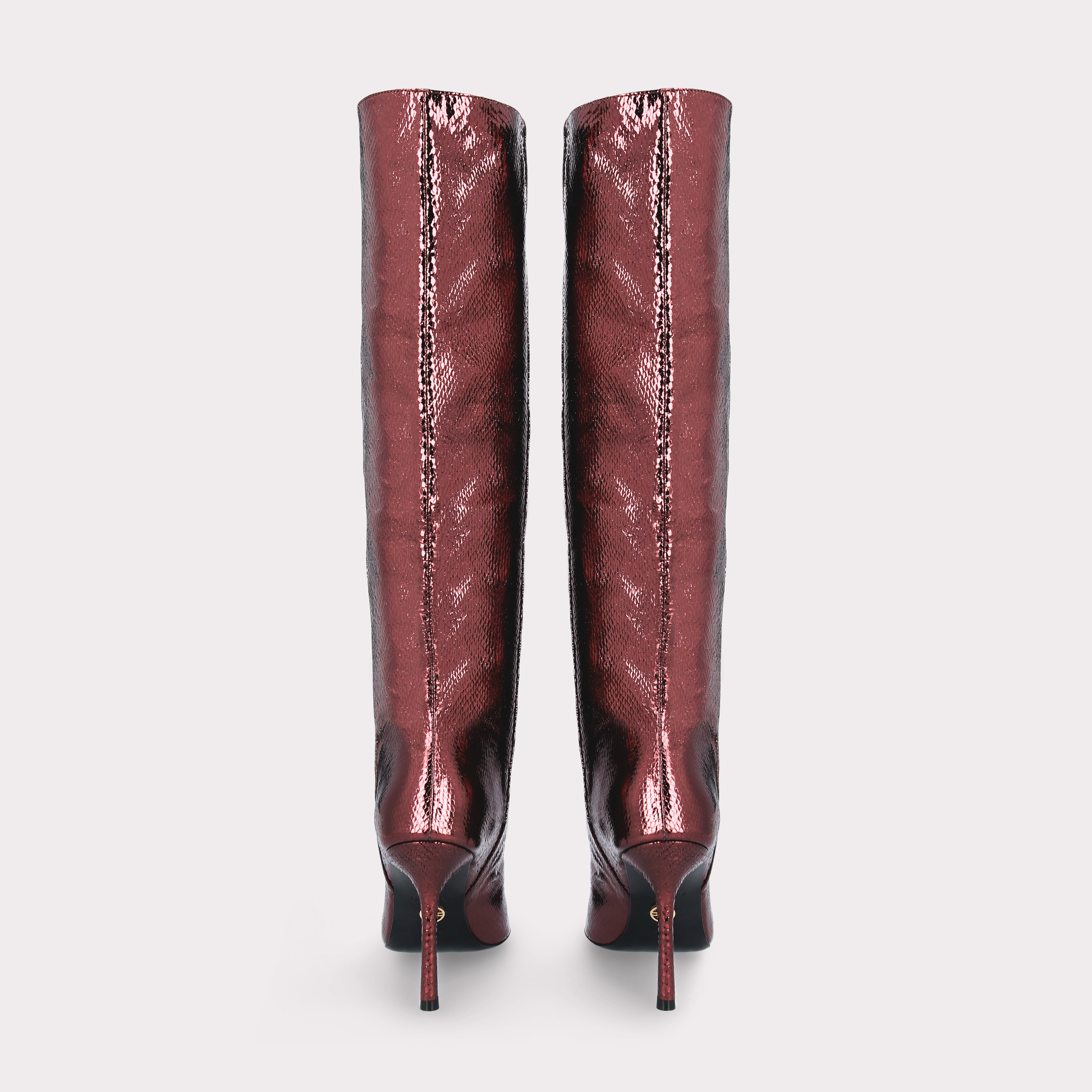 ABA TUBO 01 WINE MINI VIPER EMBOSSED LEATHER BOOTS