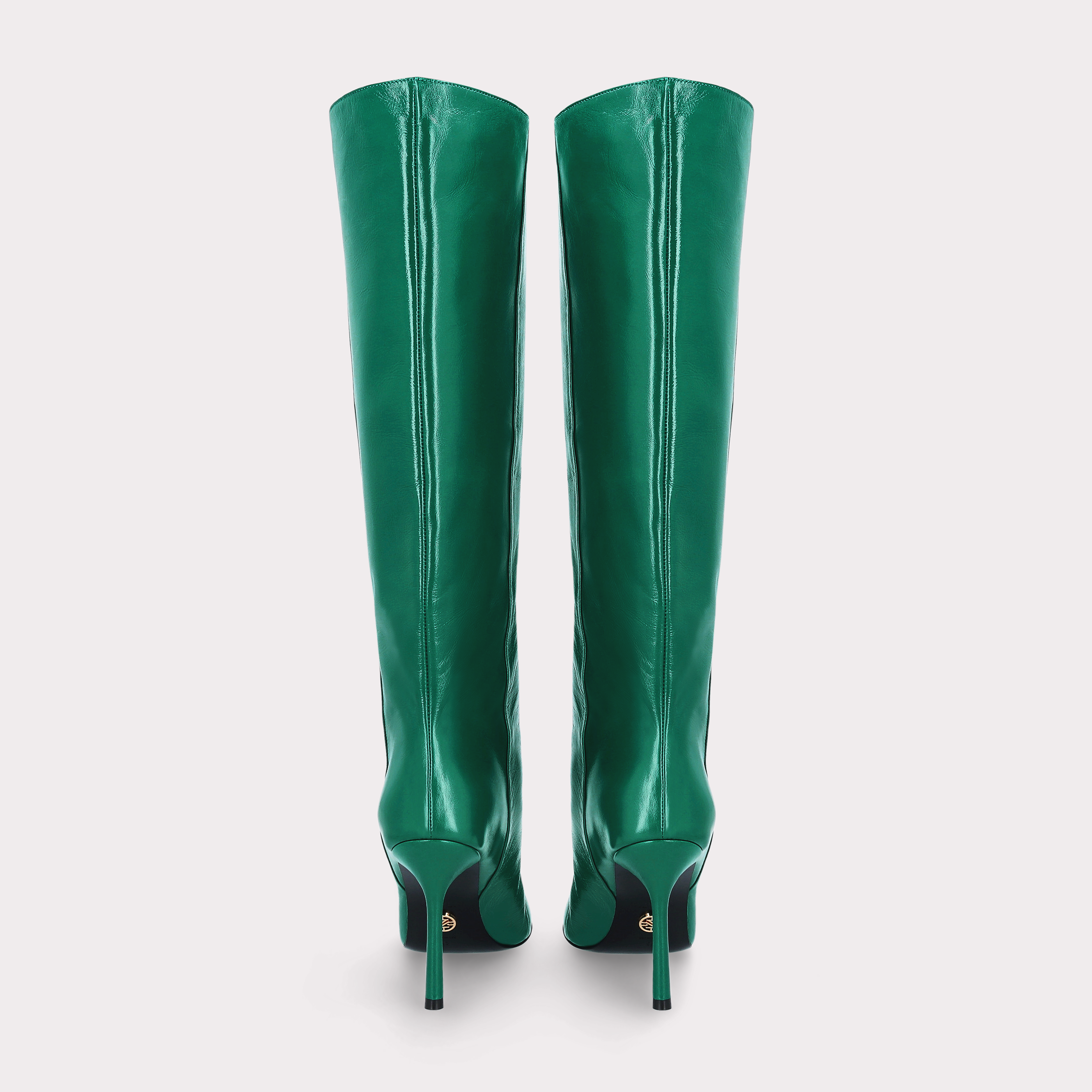 ABA TUBO 01 GREEN CRUSHED PATENT LEATHER BOOTS