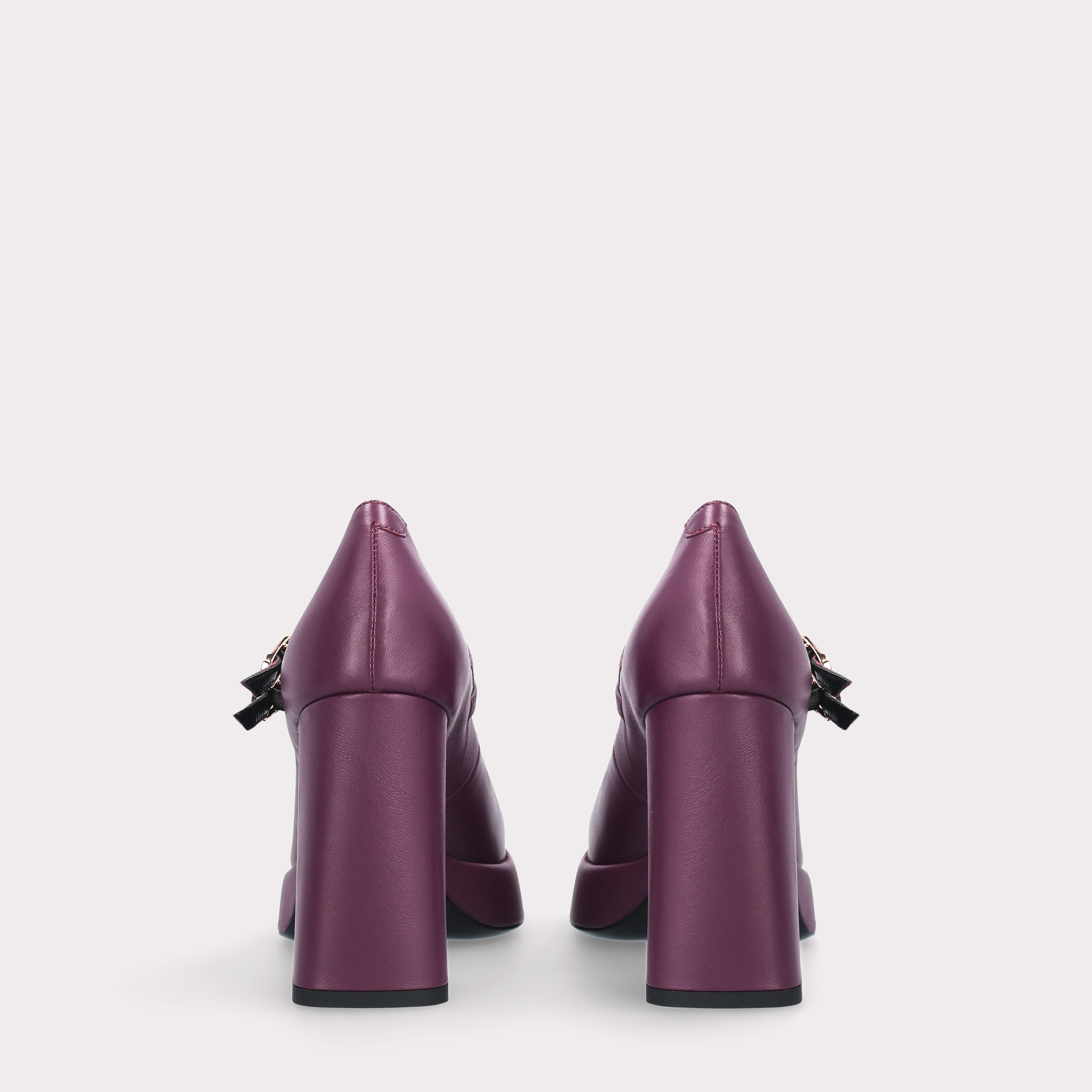 CINDY BEBE 01  PURPLE LEATHER PLATFORM PUMPS