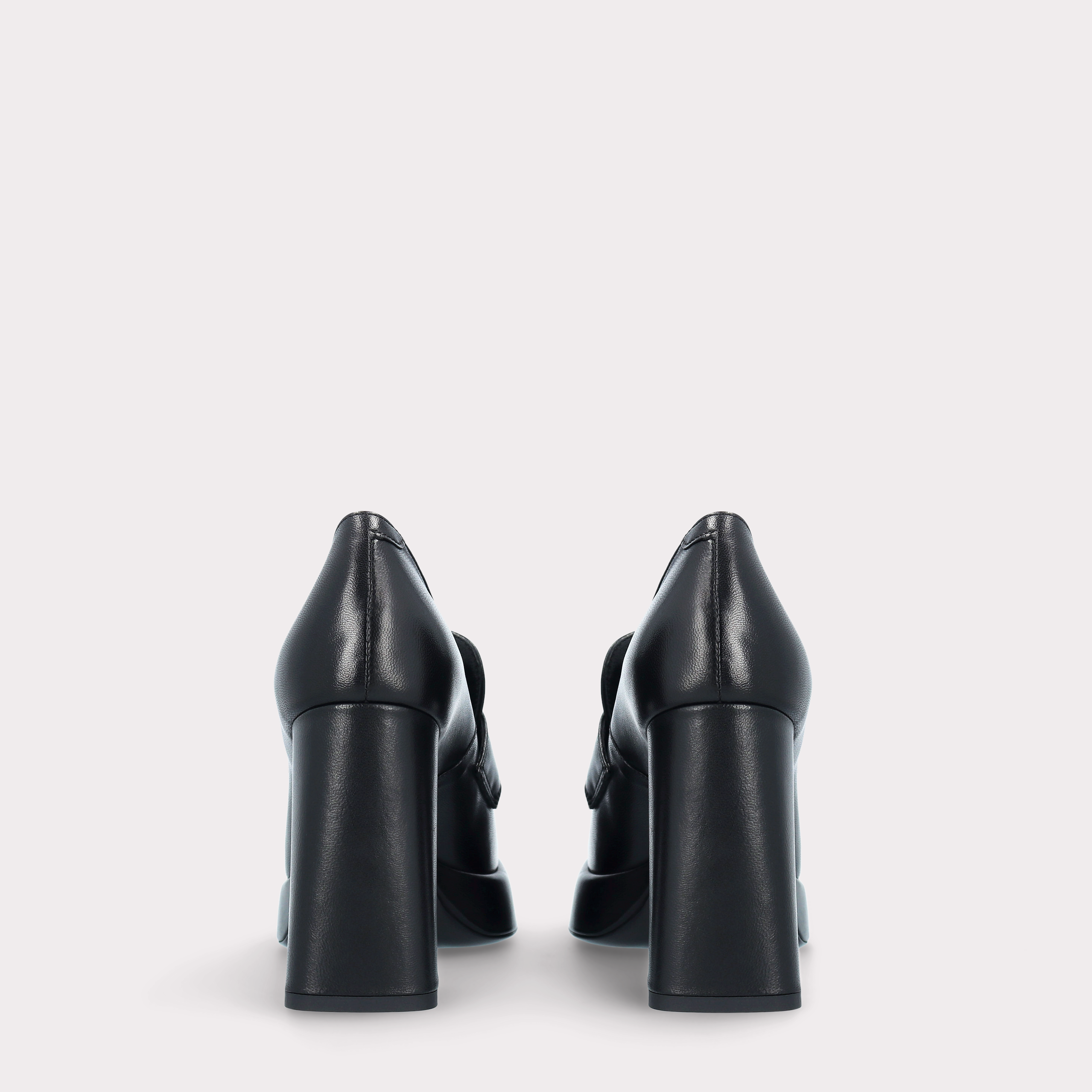 CINDY MOK 02 BLACK SMOOTH LEATHER PLATFORM PUMPS