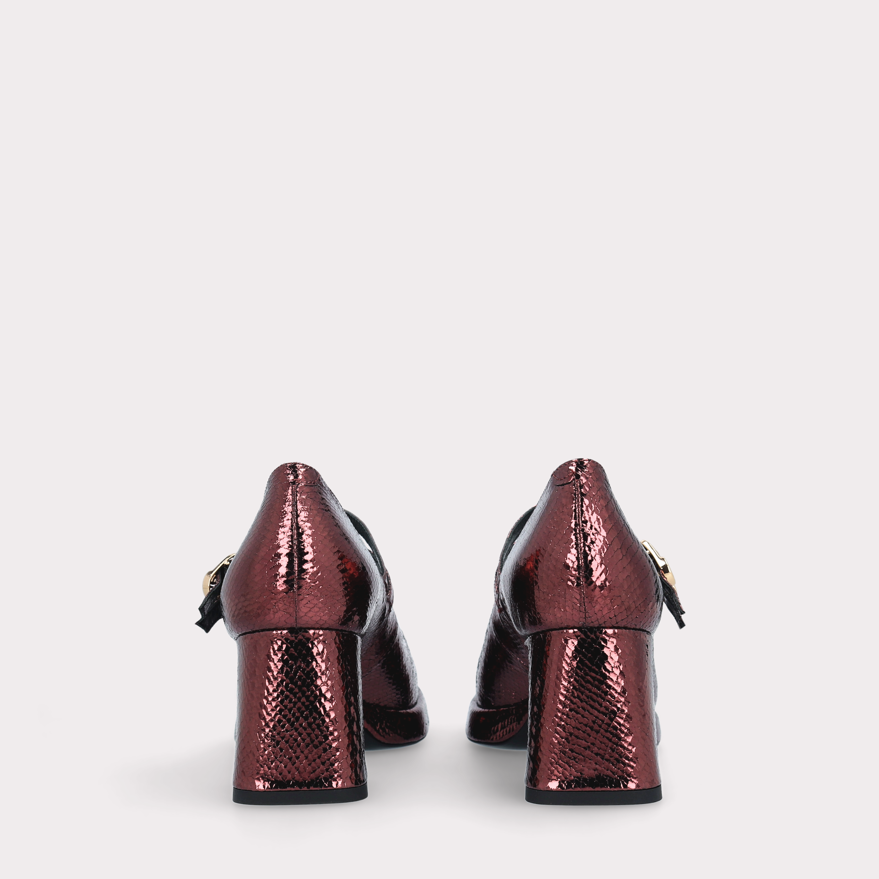 CONNIE BEBE 01 WINE MINI VIPER EMBOSSED LEATHER PLATFORM PUMPS