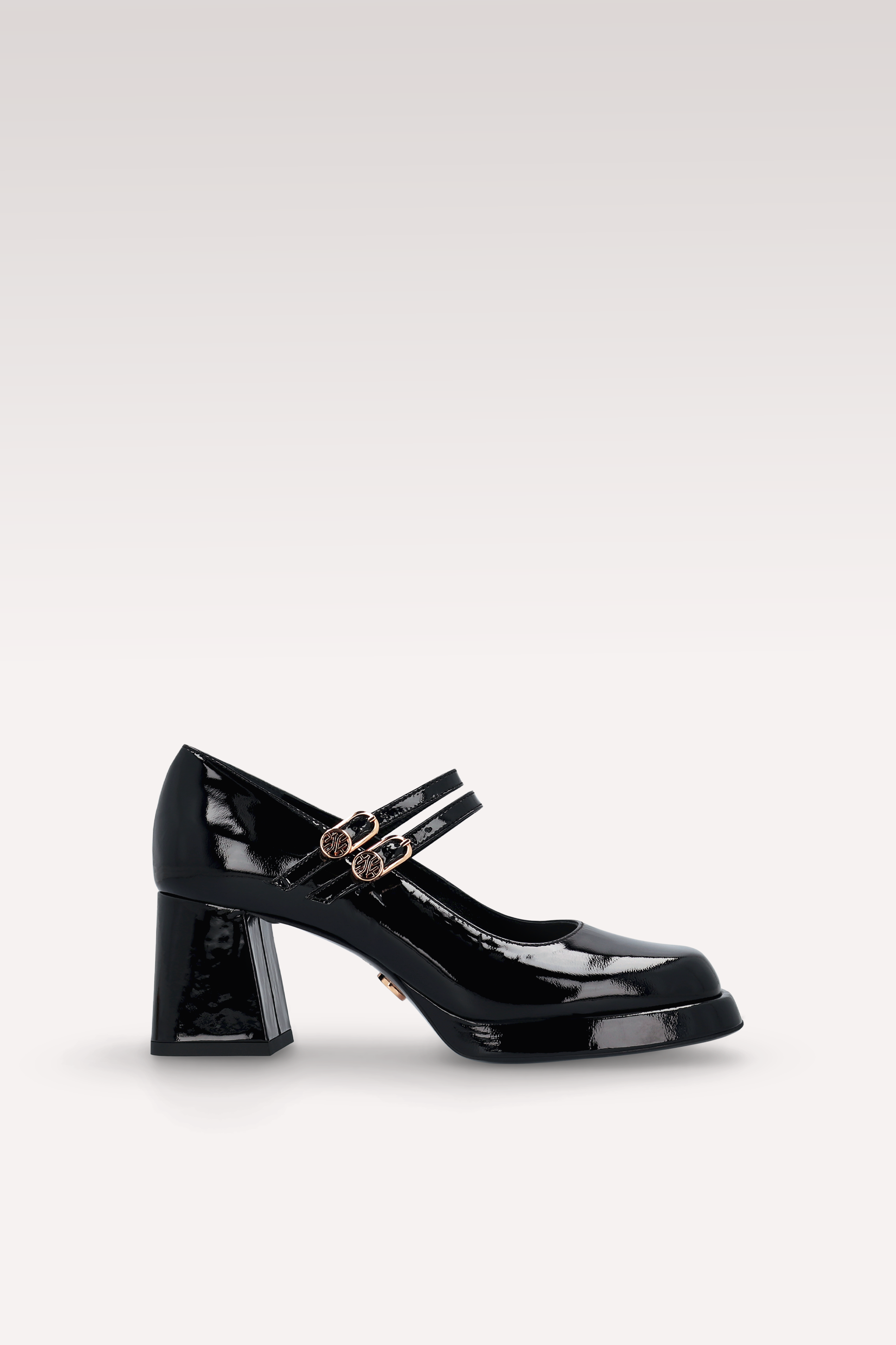 CONNIE BEBE 02 BLACK PATENT LEATHER PLATFORM PUMPS