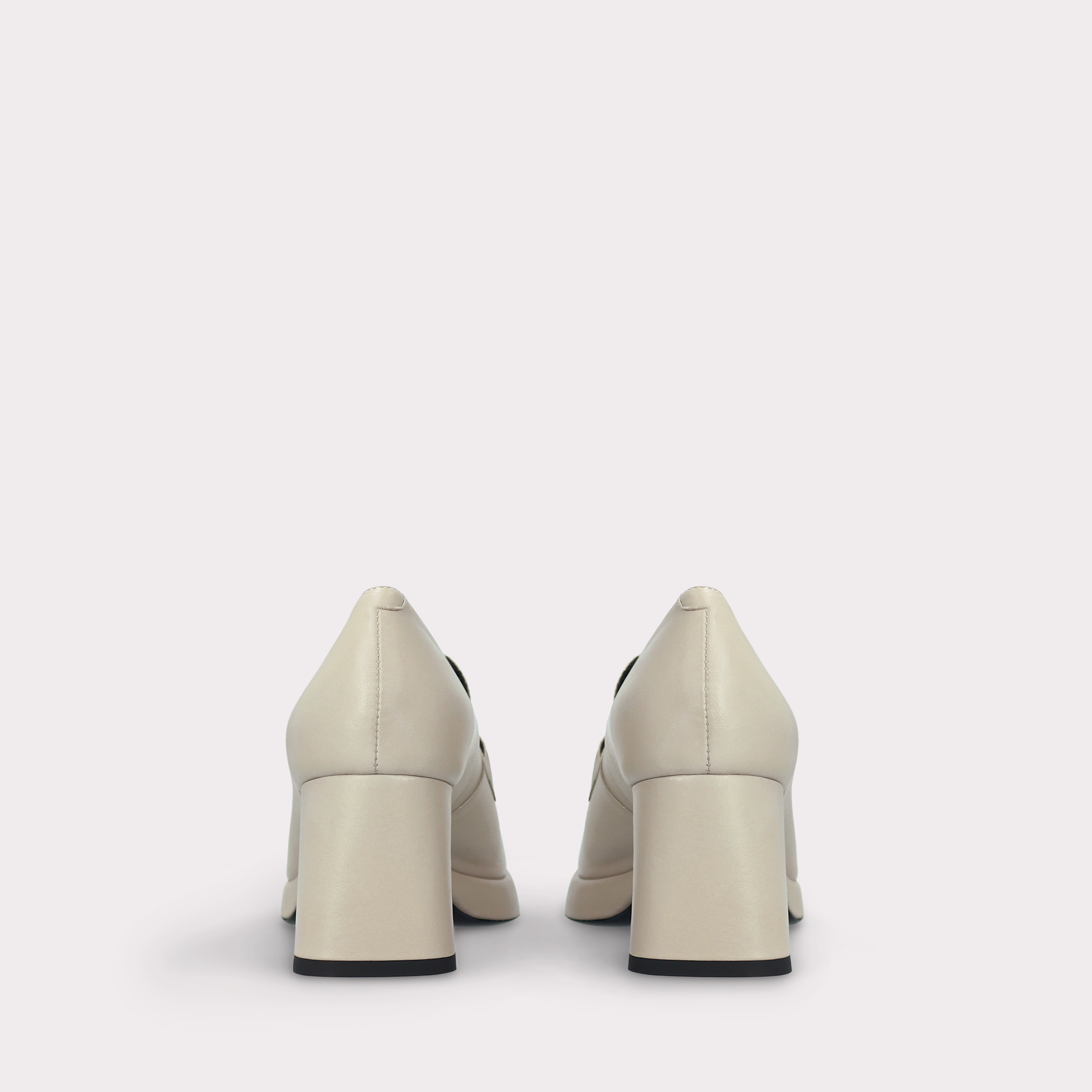 CONNIE MOK 02 BEIGE SMOOTH LEATHER PLATFORM PUMPS