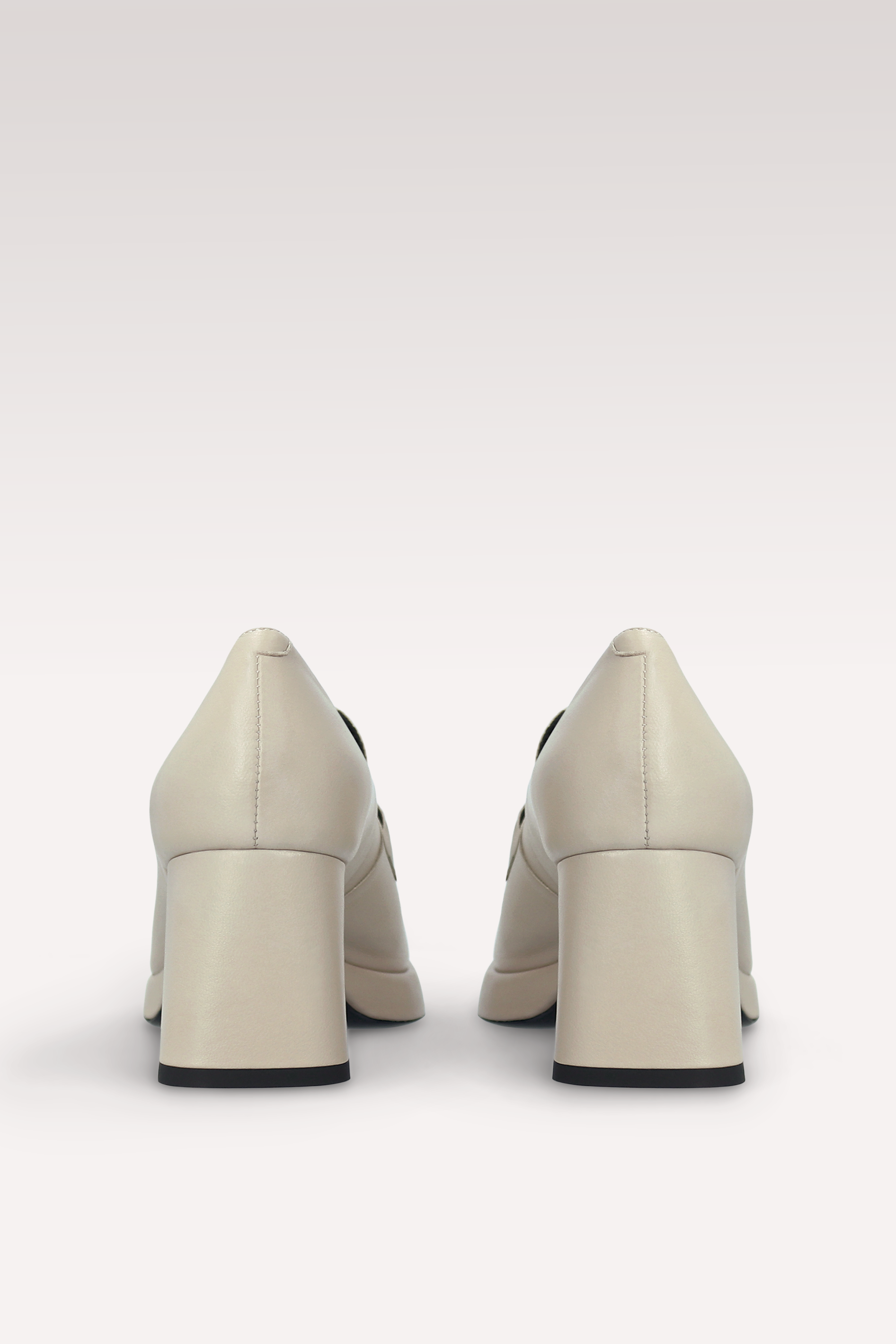 CONNIE MOK 02 BEIGE SMOOTH LEATHER PLATFORM PUMPS