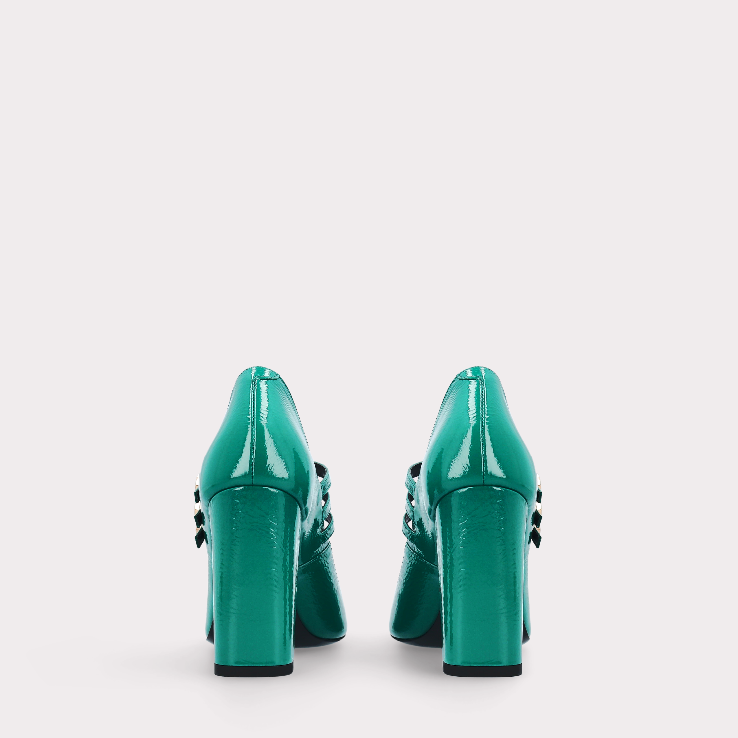 DELMA BEBE 01 GREEN CRUSHED PATENT LEATHER PUMPS