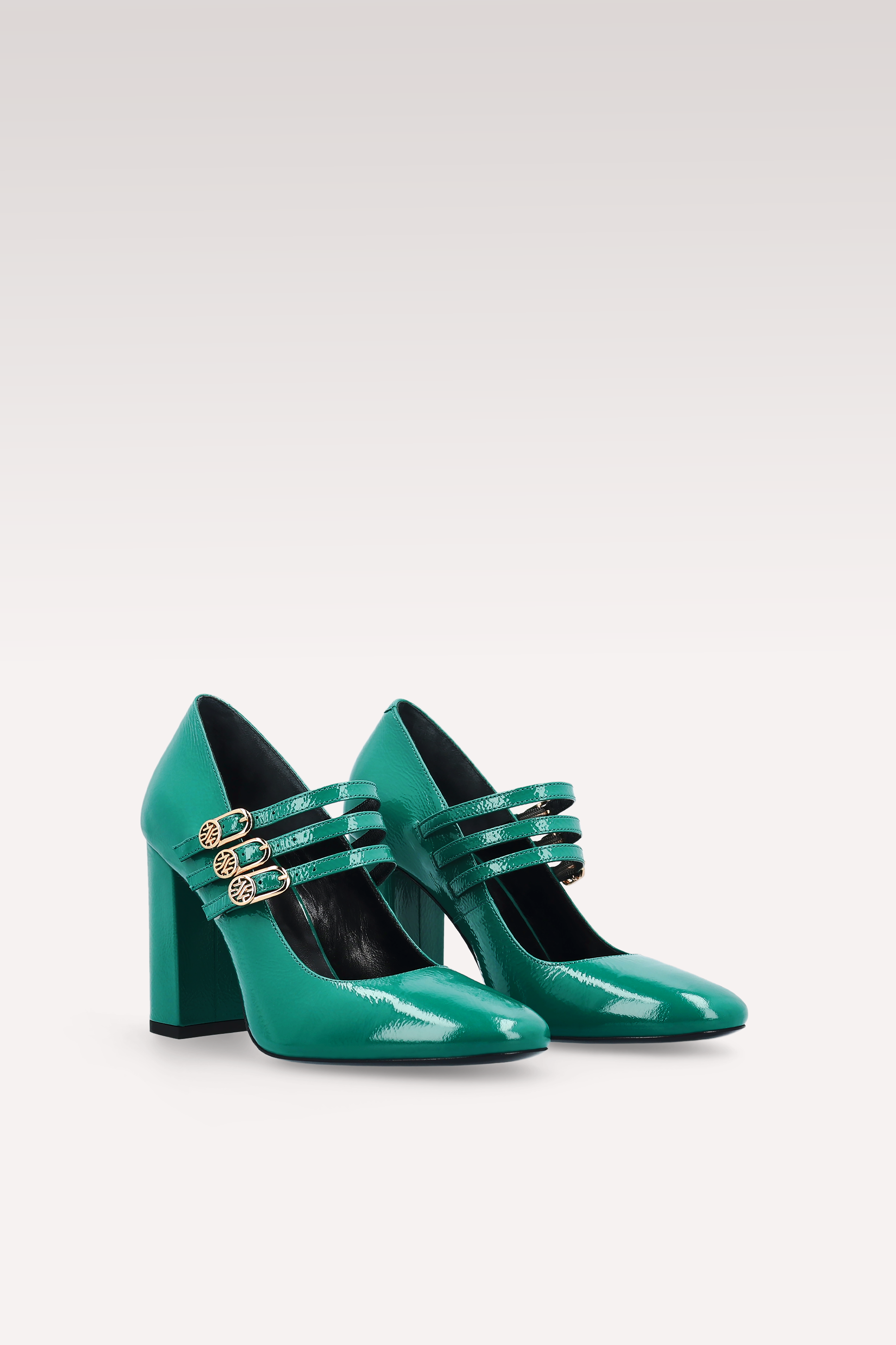 DELMA BEBE 01 GREEN CRUSHED PATENT LEATHER PUMPS
