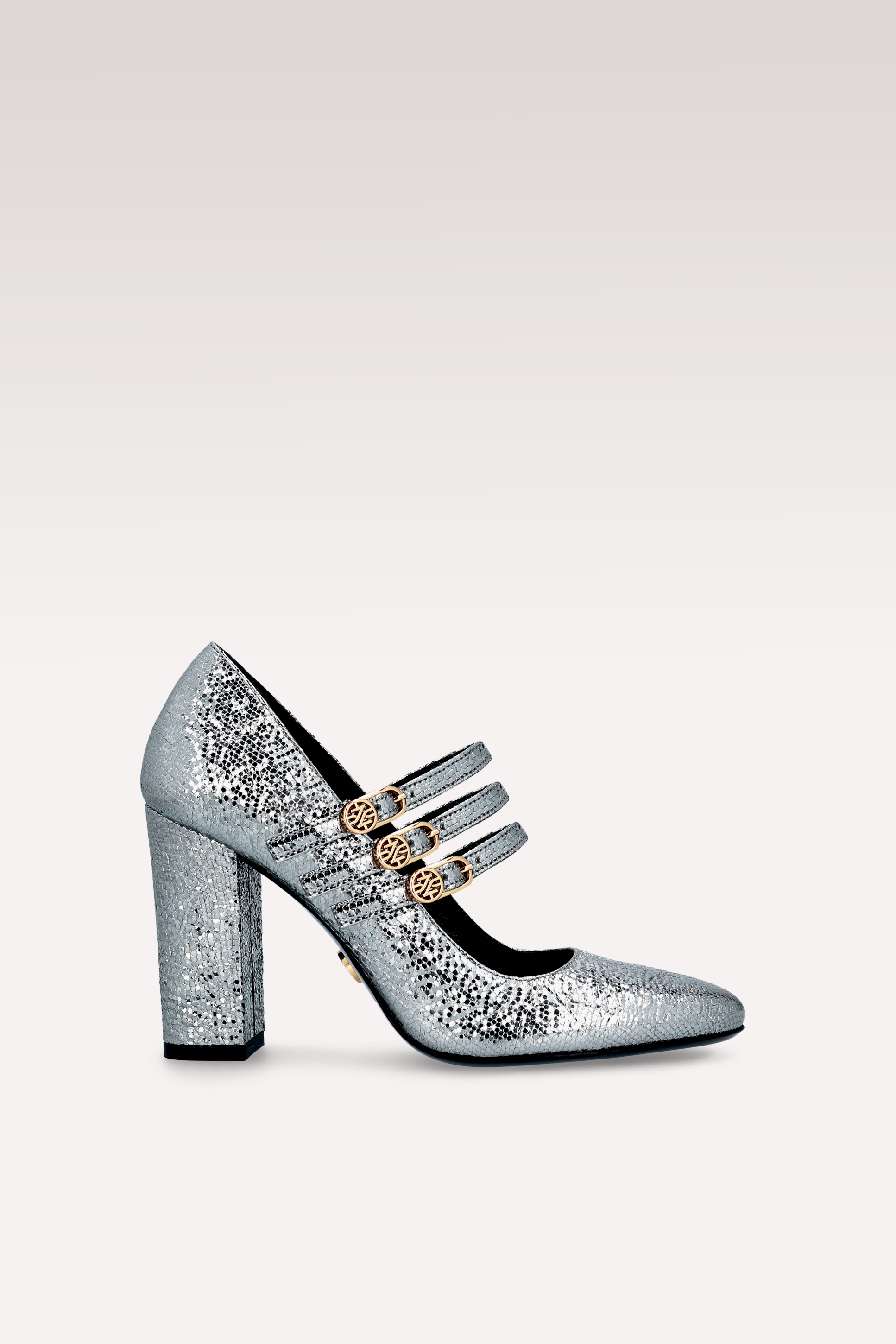 DELMA BEBE 01 INOX MINI VIPER EMBOSSED LEATHER PUMPS