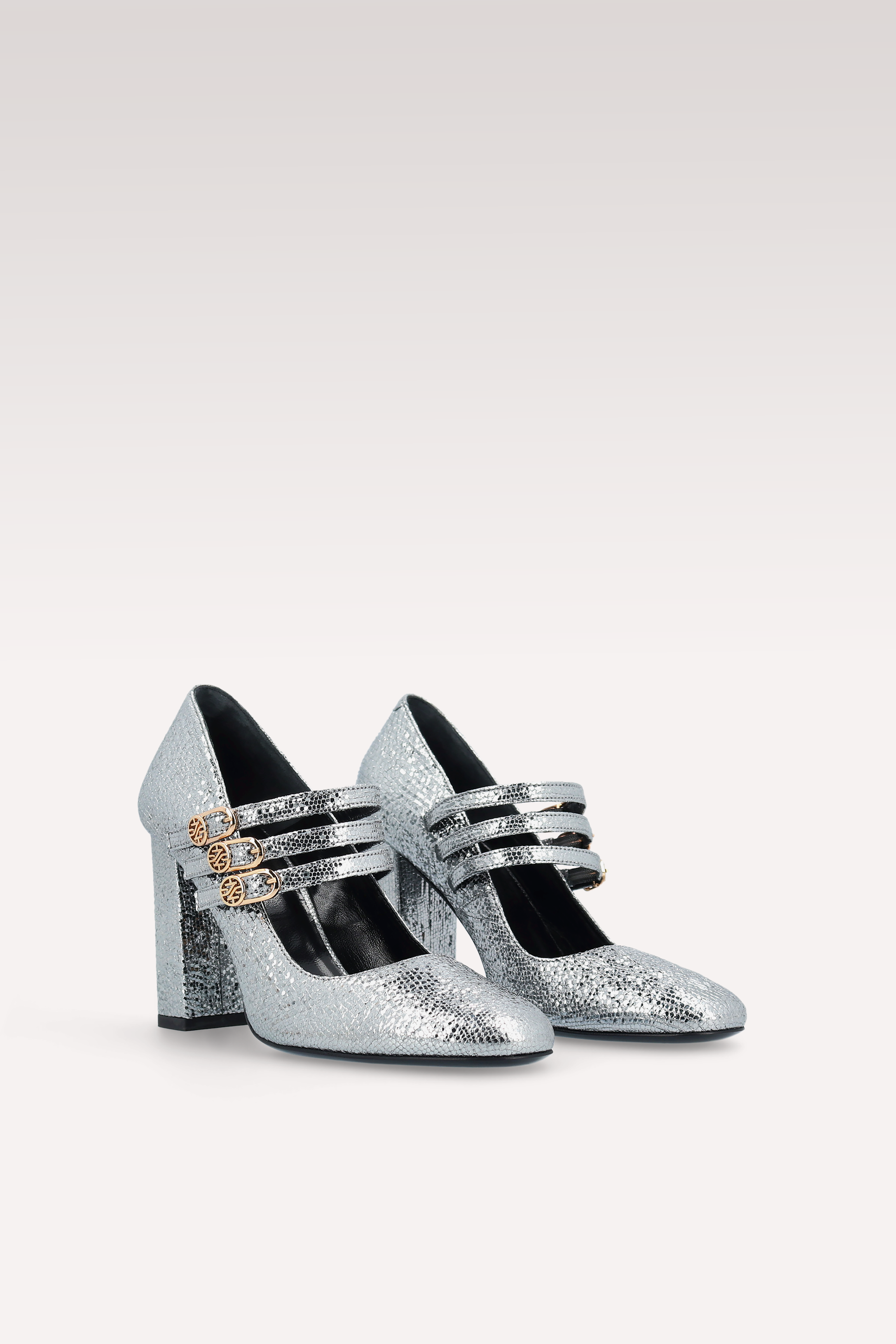 DELMA BEBE 01 INOX MINI VIPER EMBOSSED LEATHER PUMPS