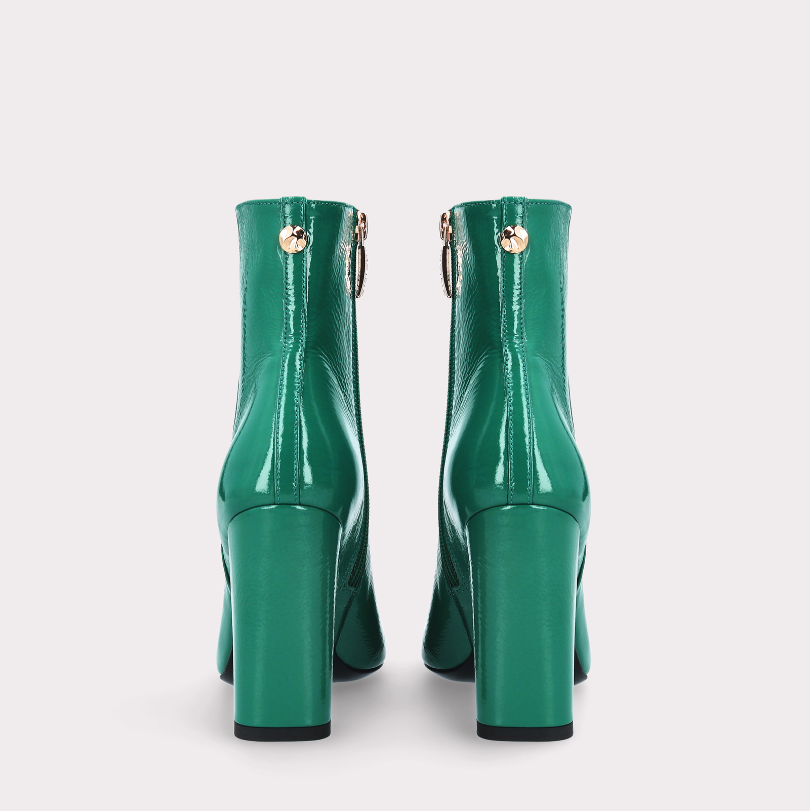 Delma Zip 02 Green Crushed Patent Leather Ankle Boots