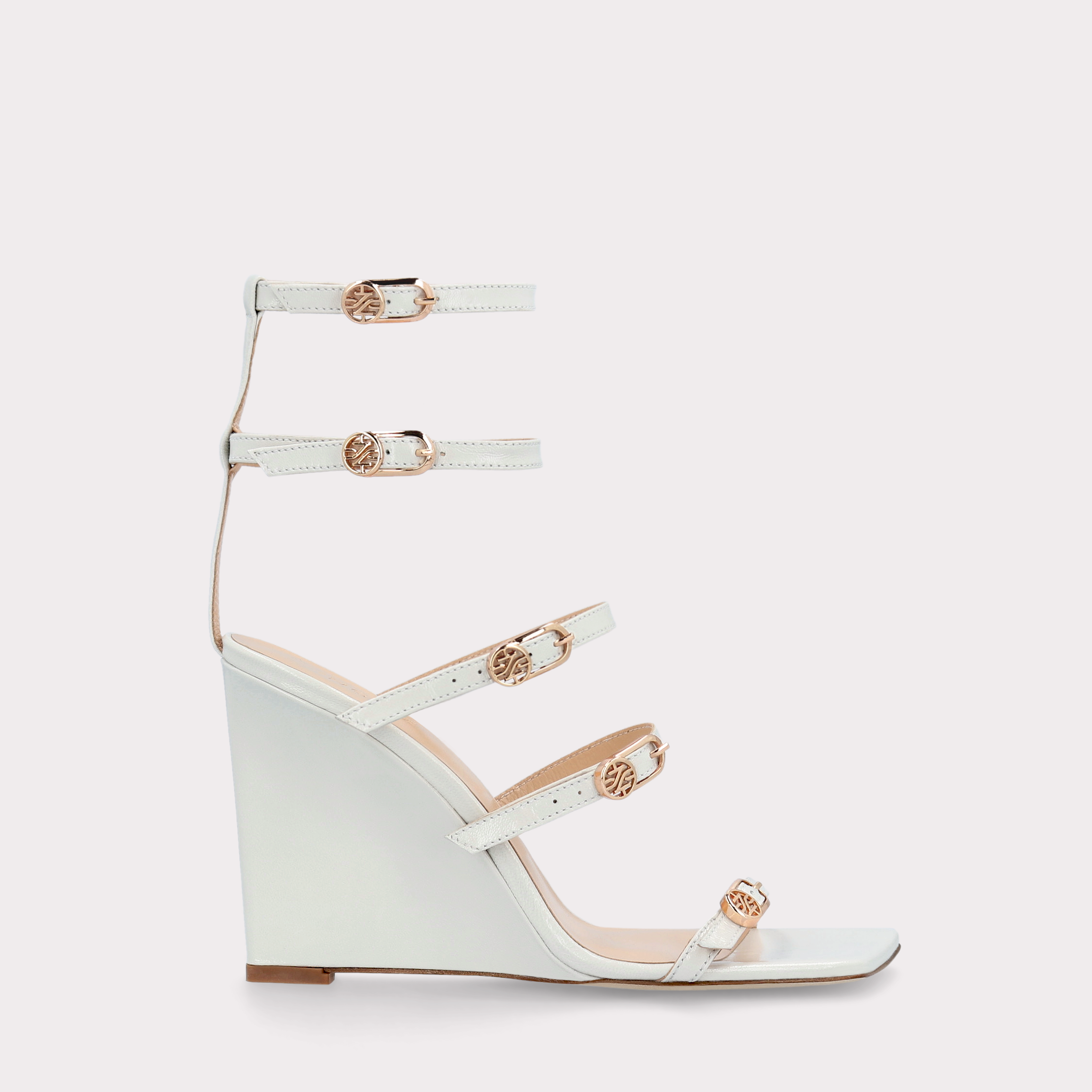 ZILLY 02 IVORY LEATHER SANDALS