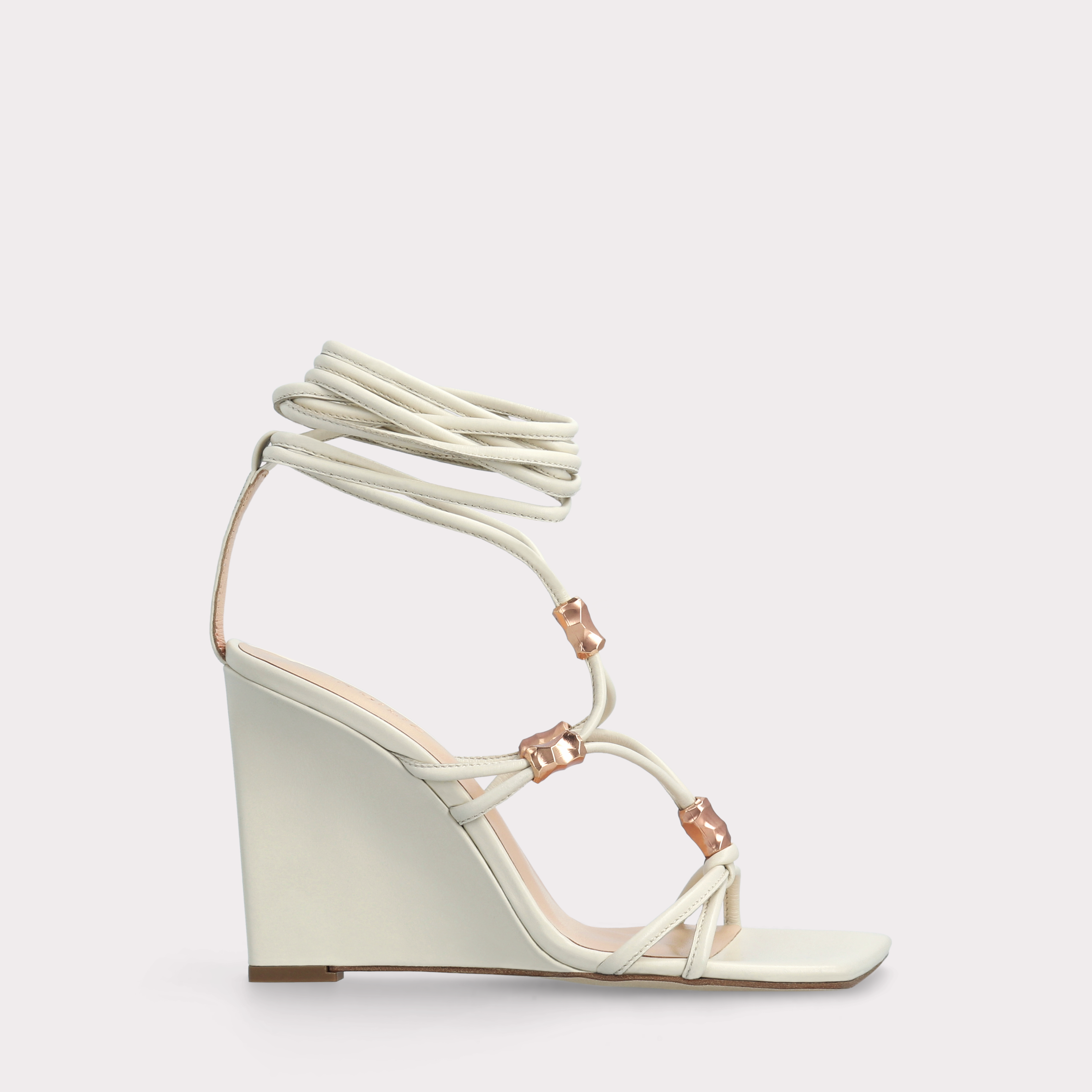 ZILLY 03 IVORY LEATHER SANDALS