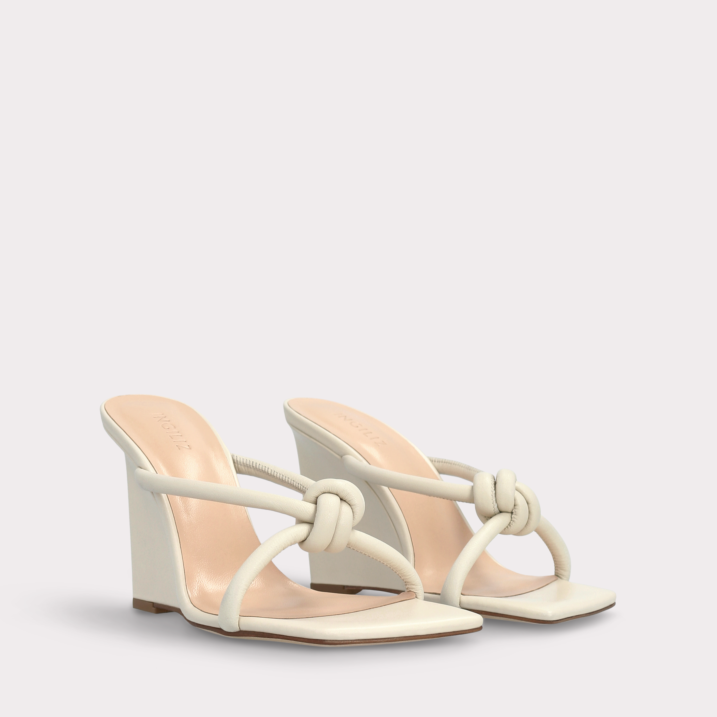 ZATANNA BEIGE LEATHER MULES