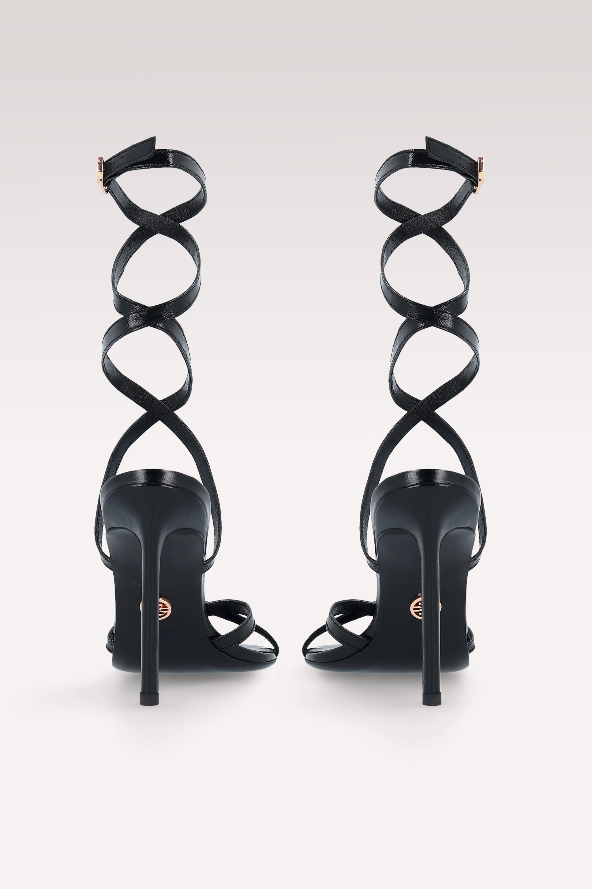 ATHENA 01 BLACK LEATHER SANDALS