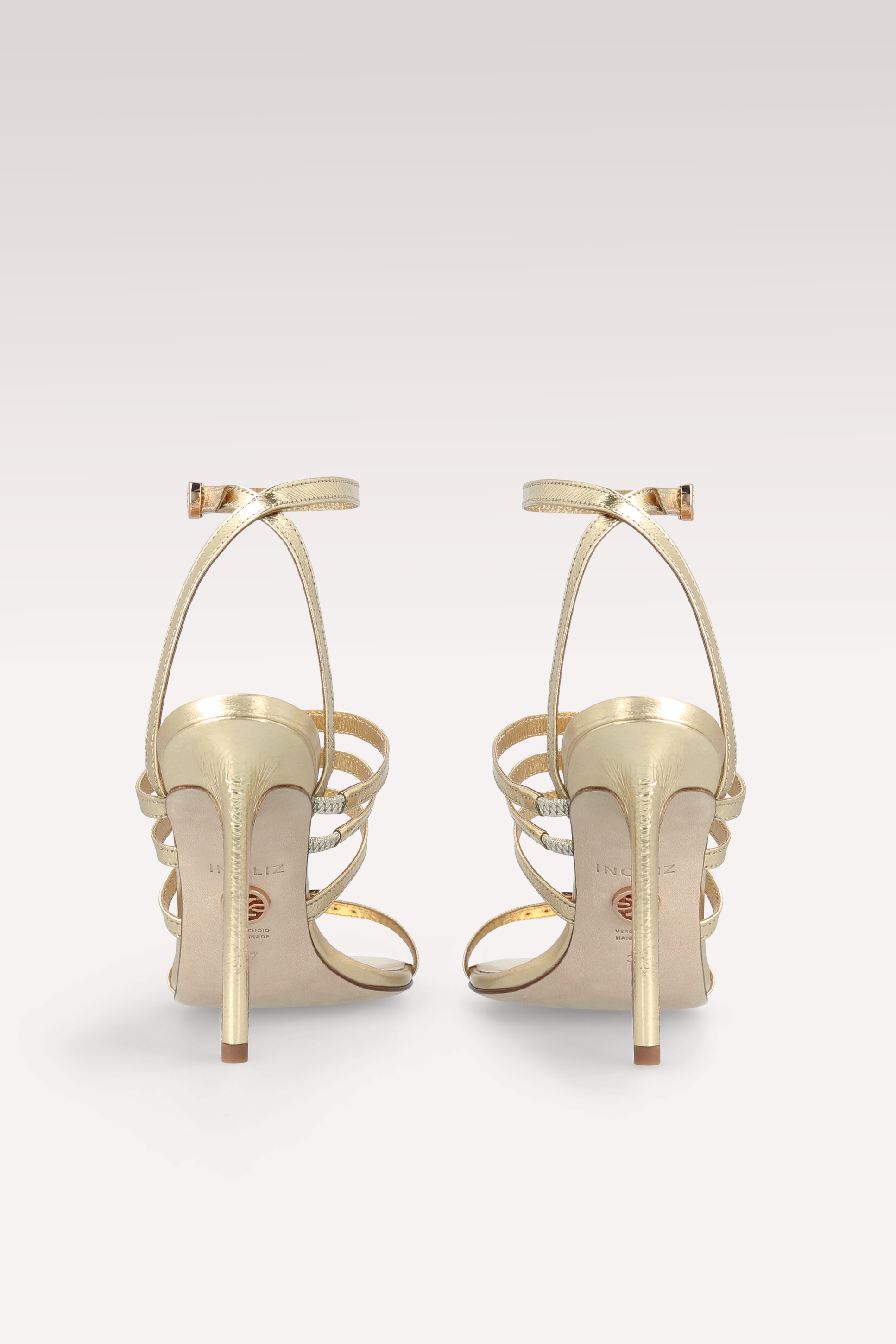 ATHENA 04 GOLD METALLIC LEATHER SANDALS
