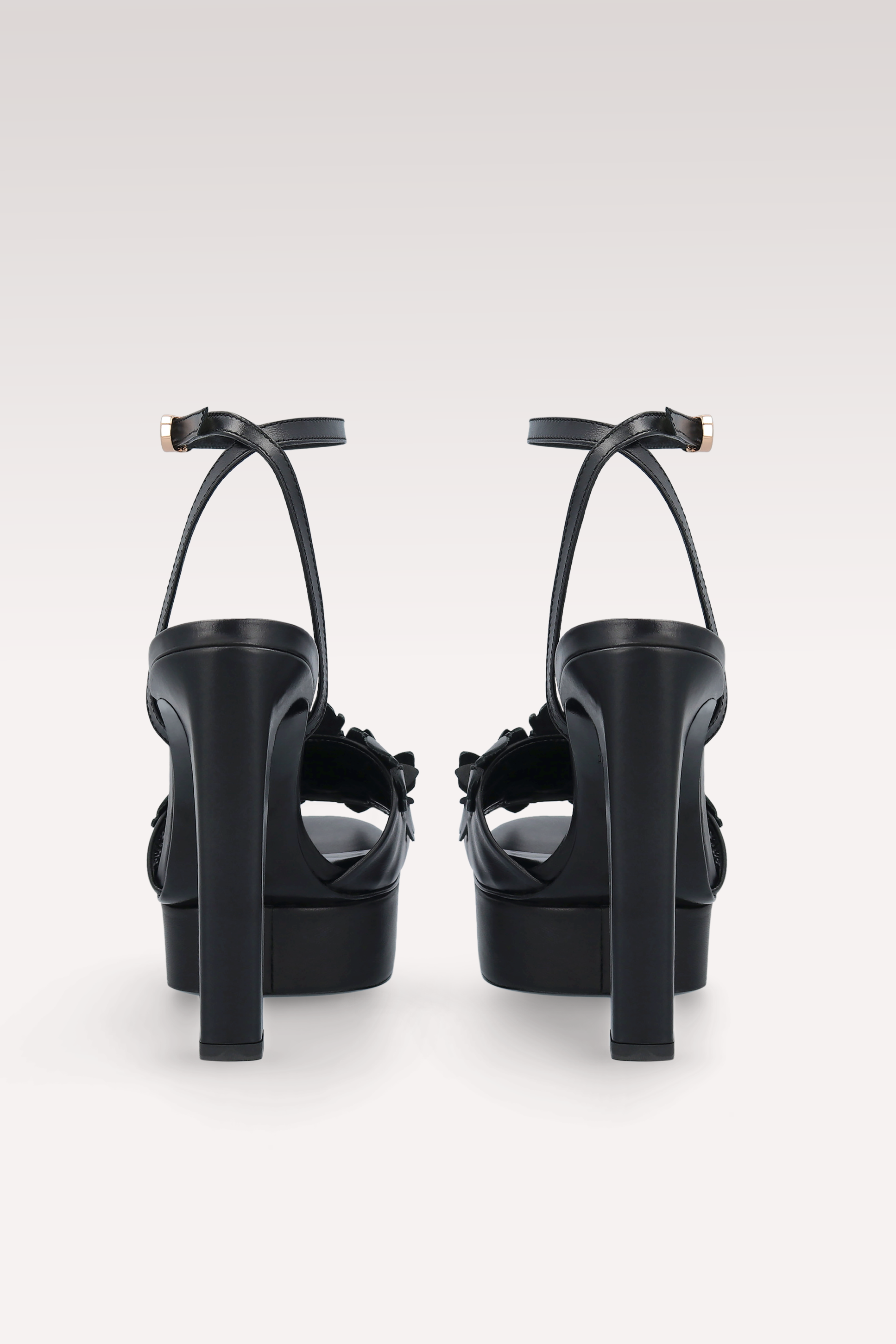 PATTY 02 BLACK LEATHER SANDALS