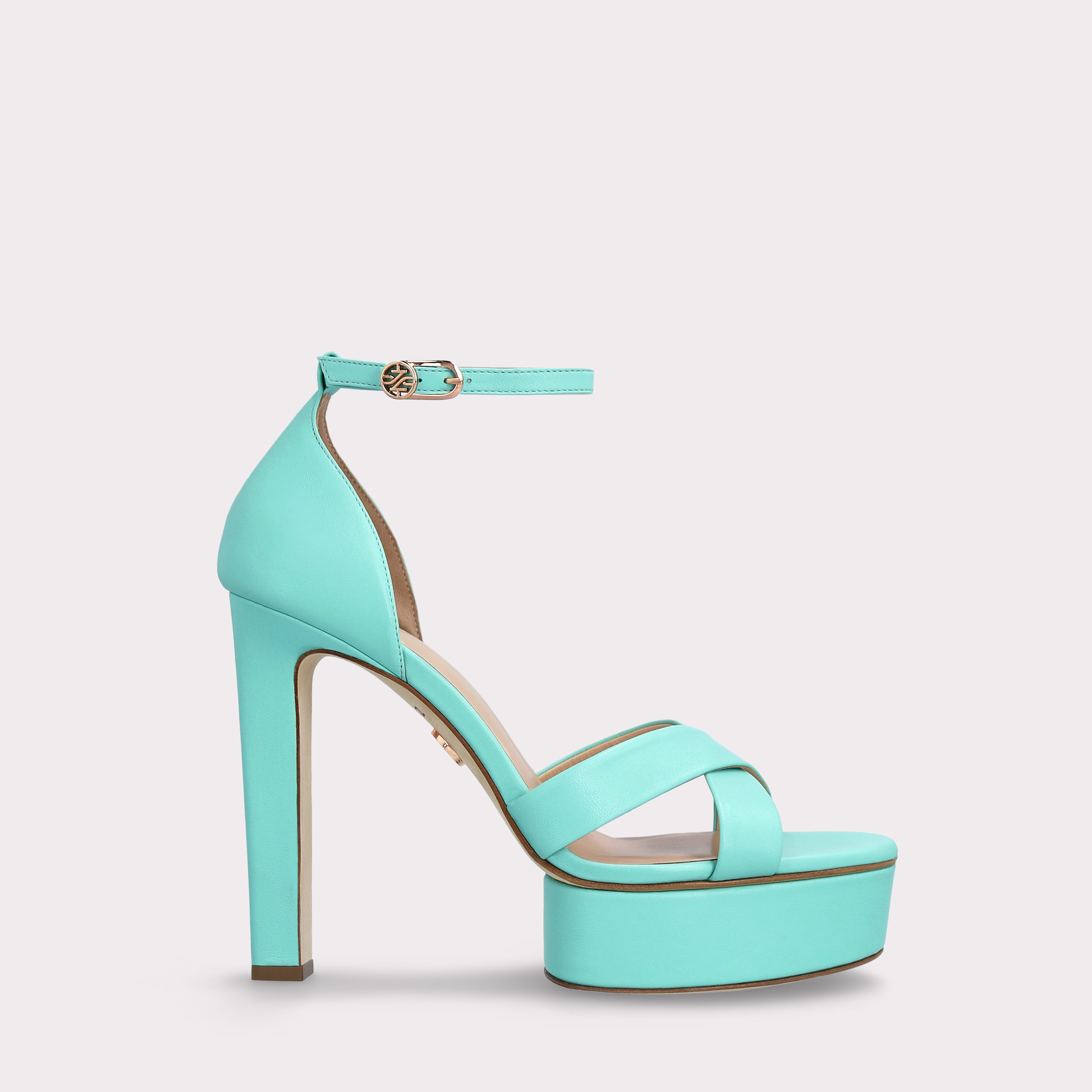 PATTY 03 ICE GREEN  LEATHER SANDALS