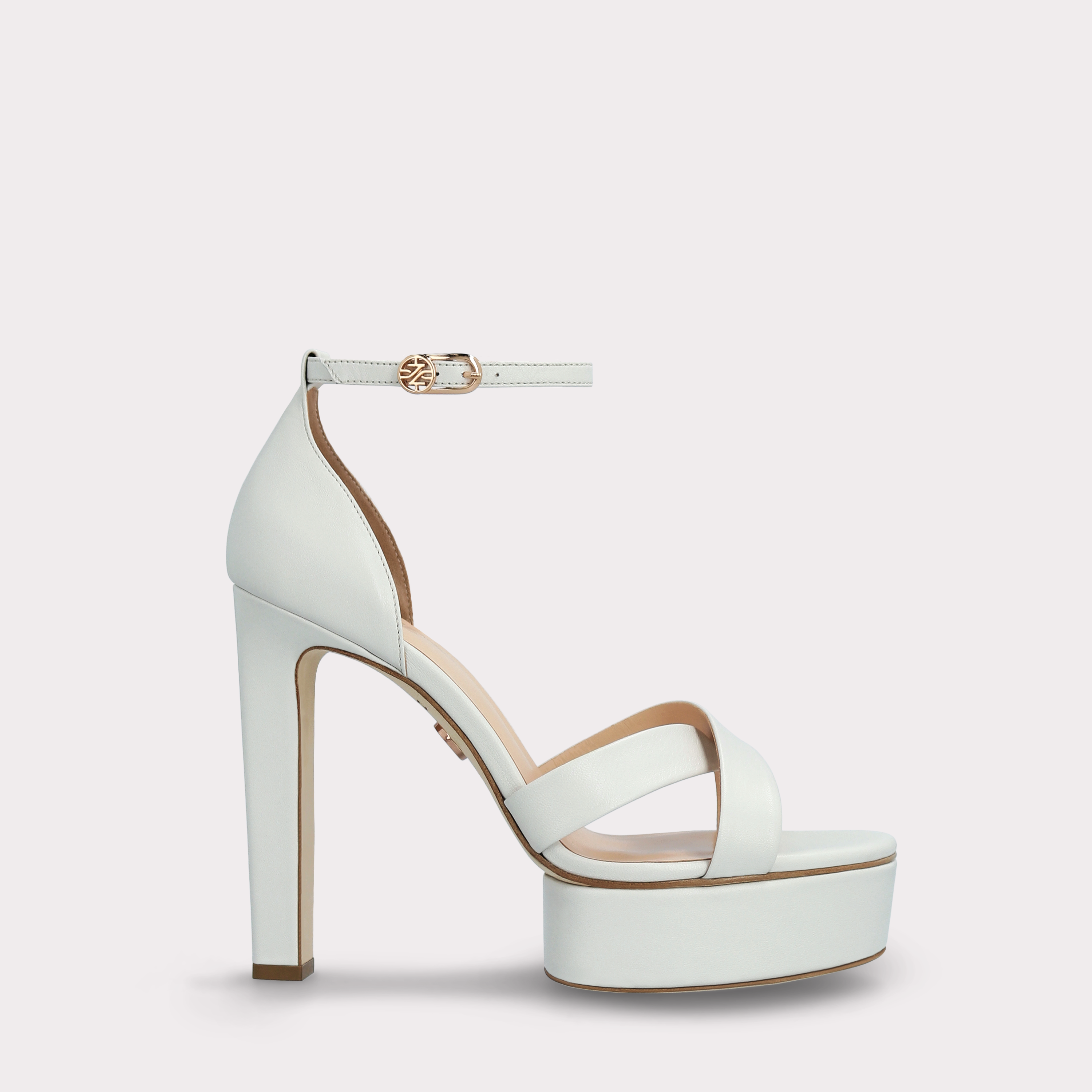 PATTY 03 WHITE LEATHER SANDALS