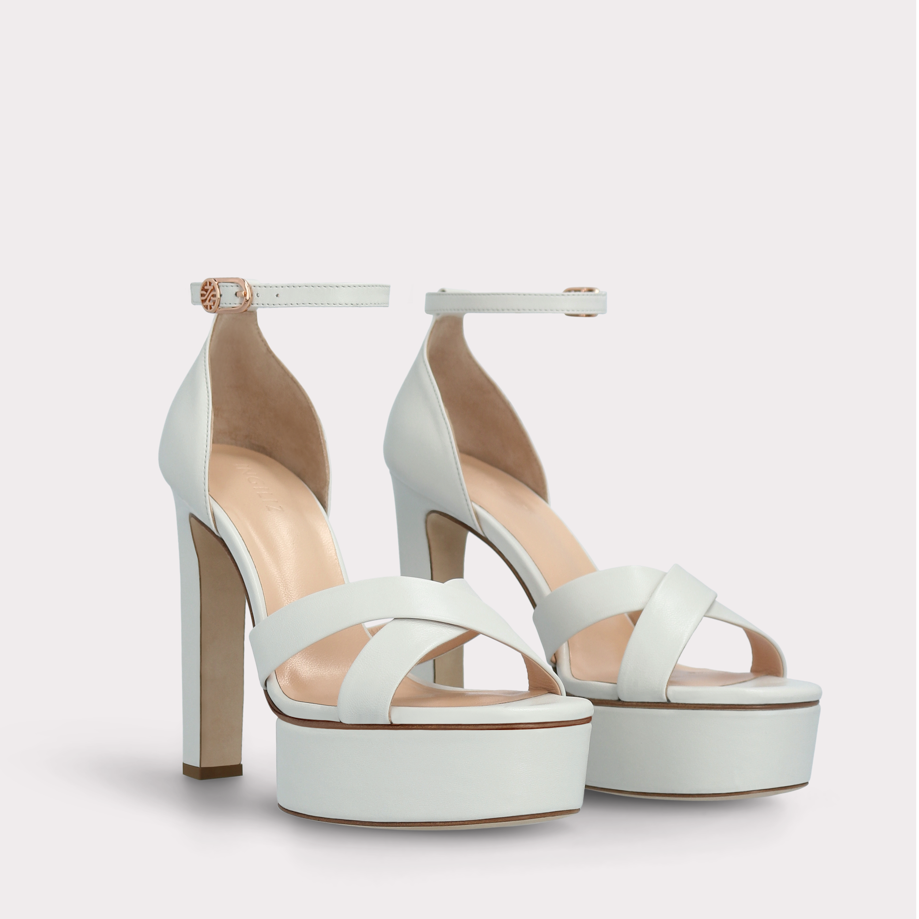 PATTY 03 WHITE LEATHER SANDALS