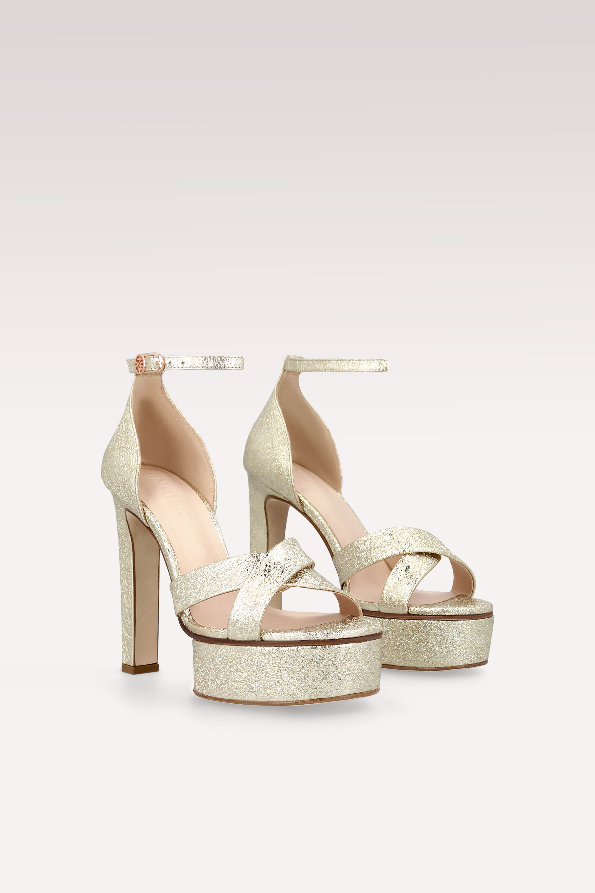 SANDALI PATTY 03 PLATFORM IN PELLE METALLIZZATA ORO
