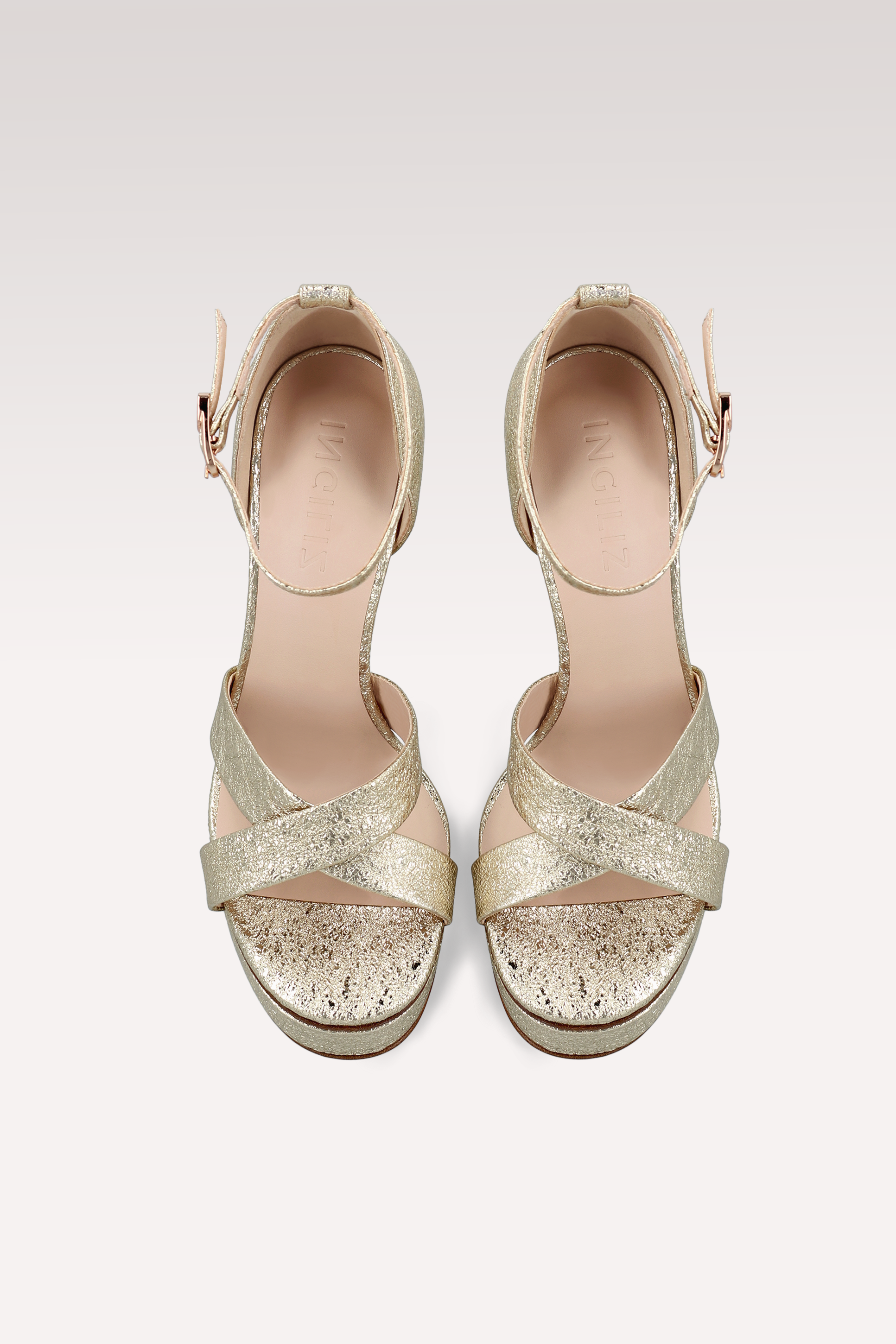 SANDALI PATTY 03 PLATFORM IN PELLE METALLIZZATA ORO