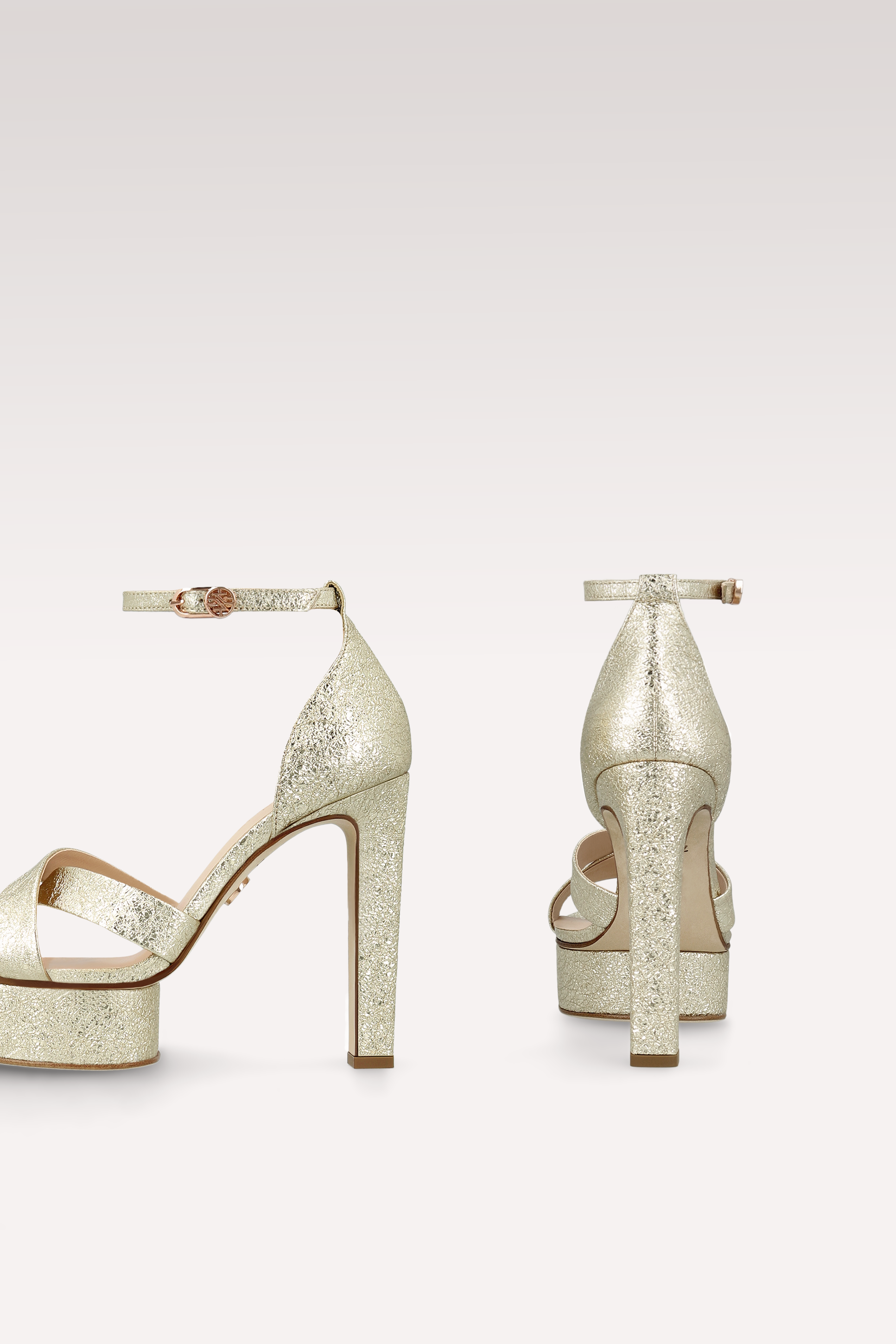 SANDALI PATTY 03 PLATFORM IN PELLE METALLIZZATA ORO