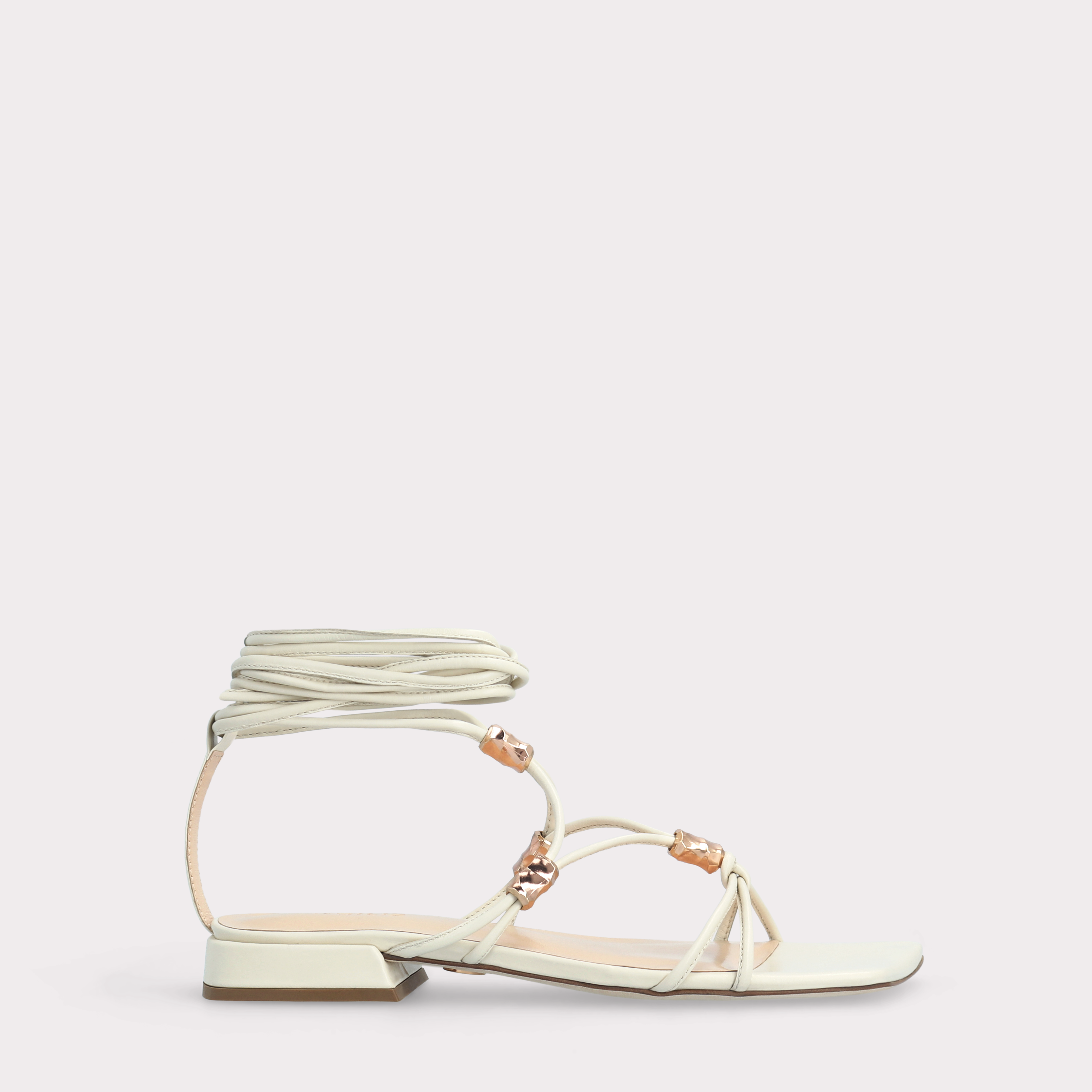 POLLY 03 IVORY LEATHER SANDALS