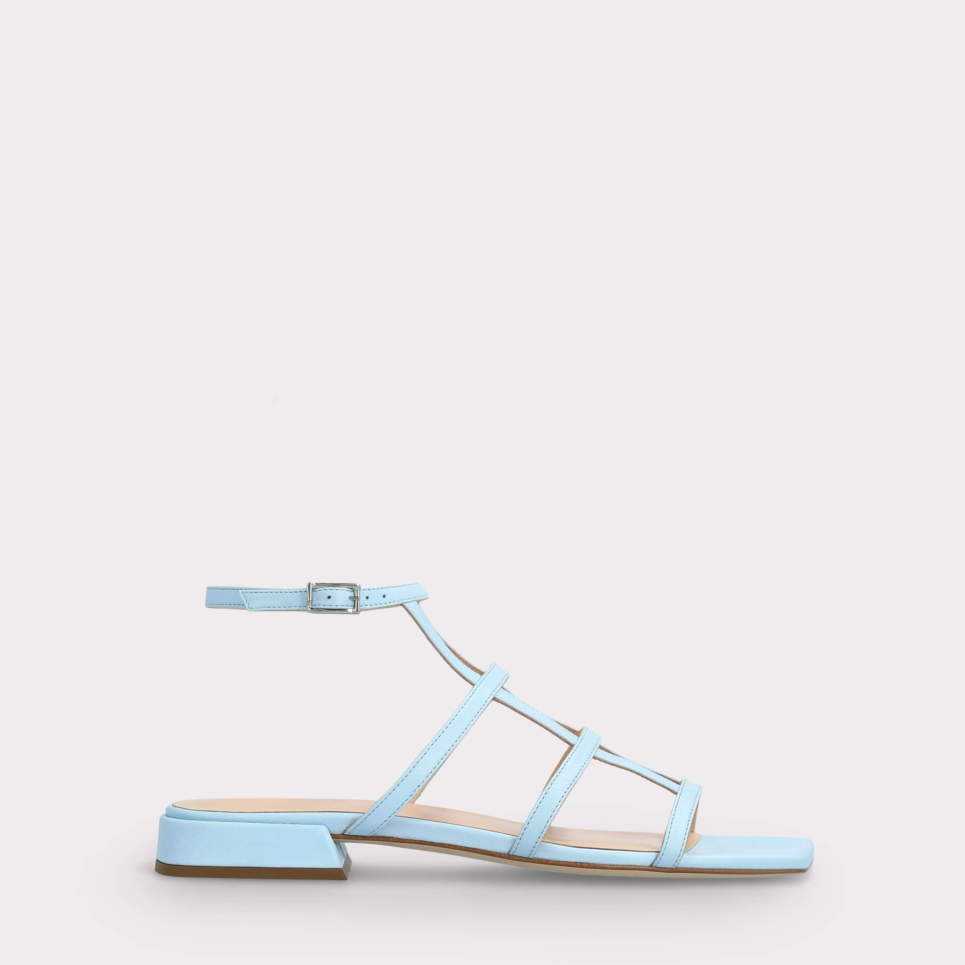 LYLA SKY BLUE LEATHER SANDALS