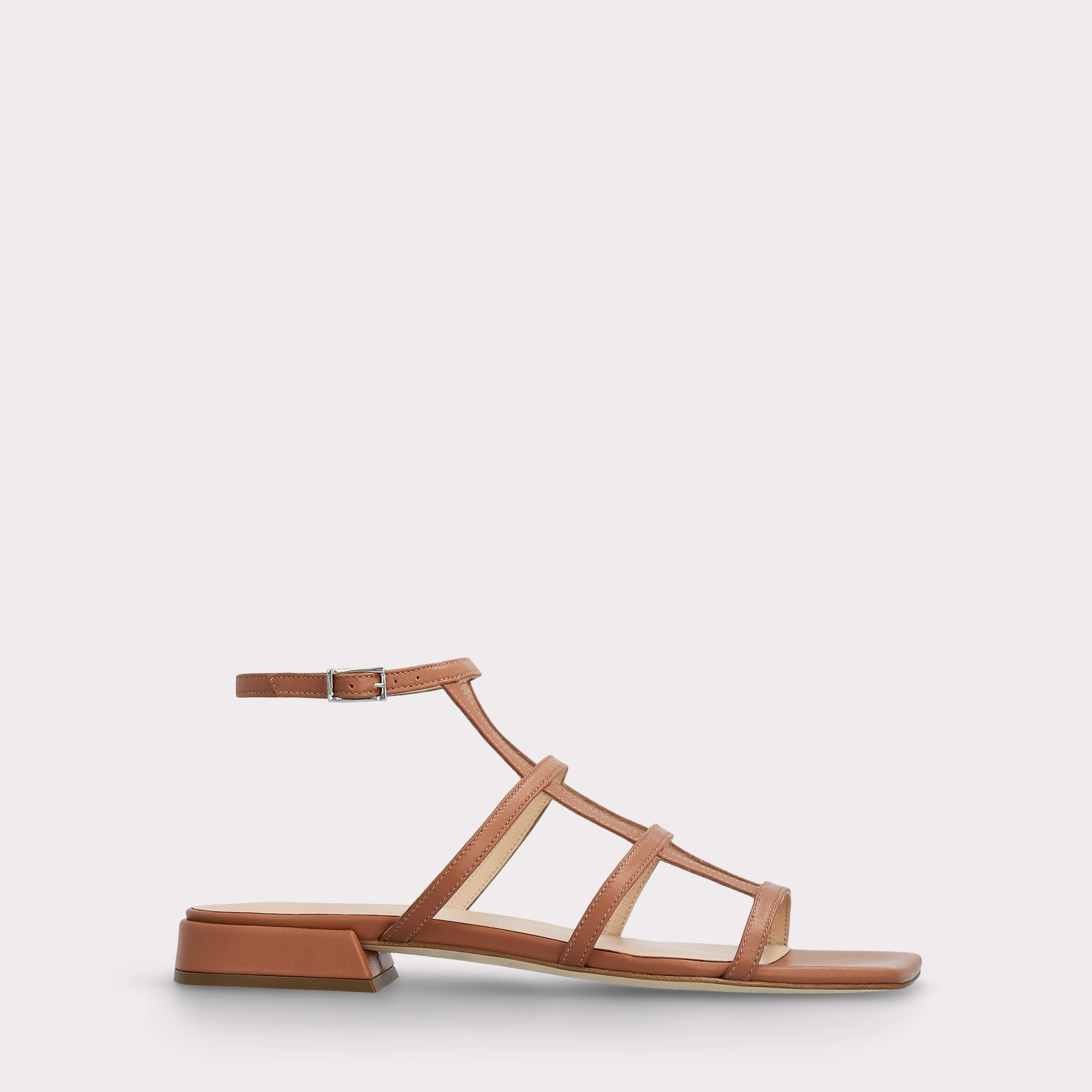 LYLA BROWN LEATHER SANDALS