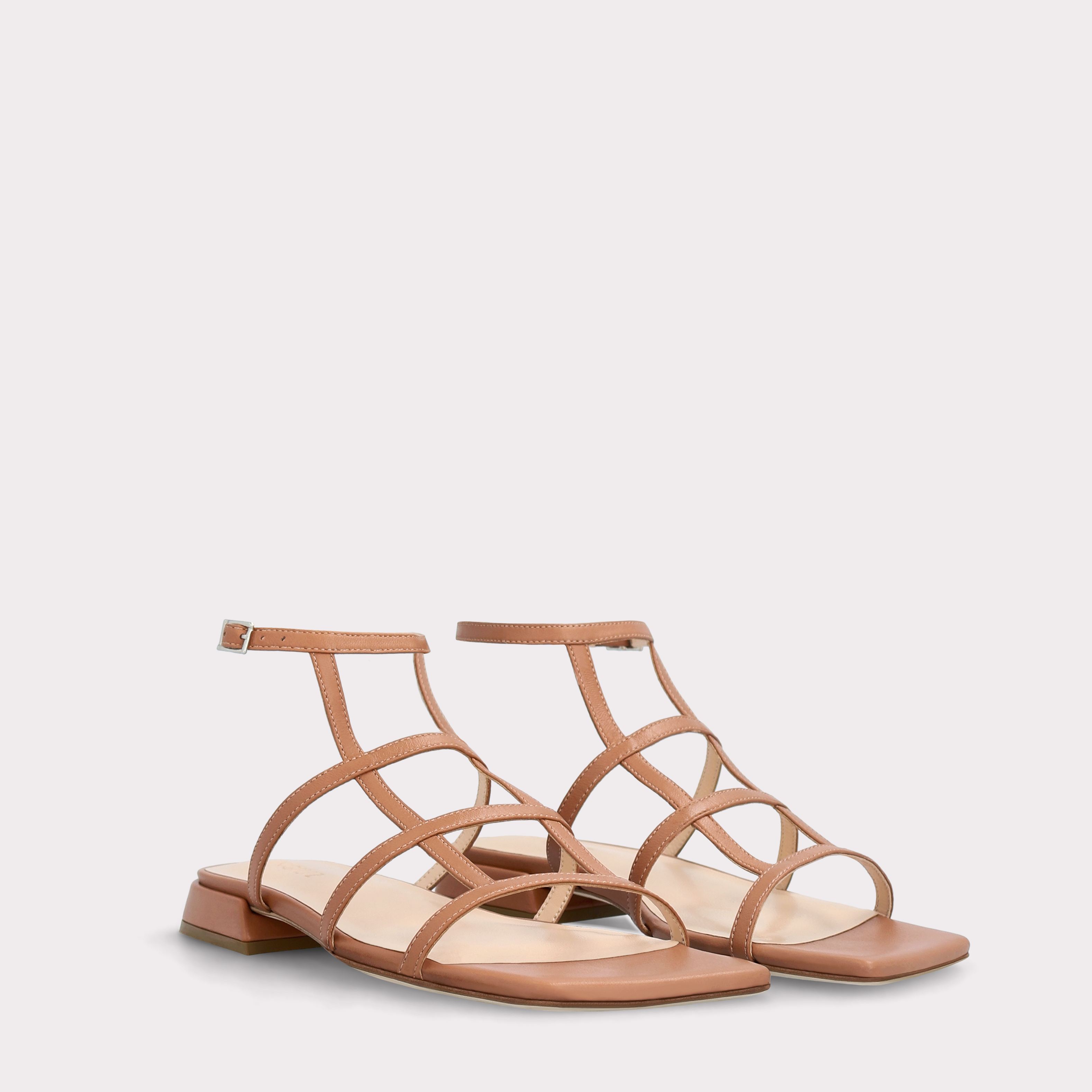 LYLA BROWN LEATHER SANDALS