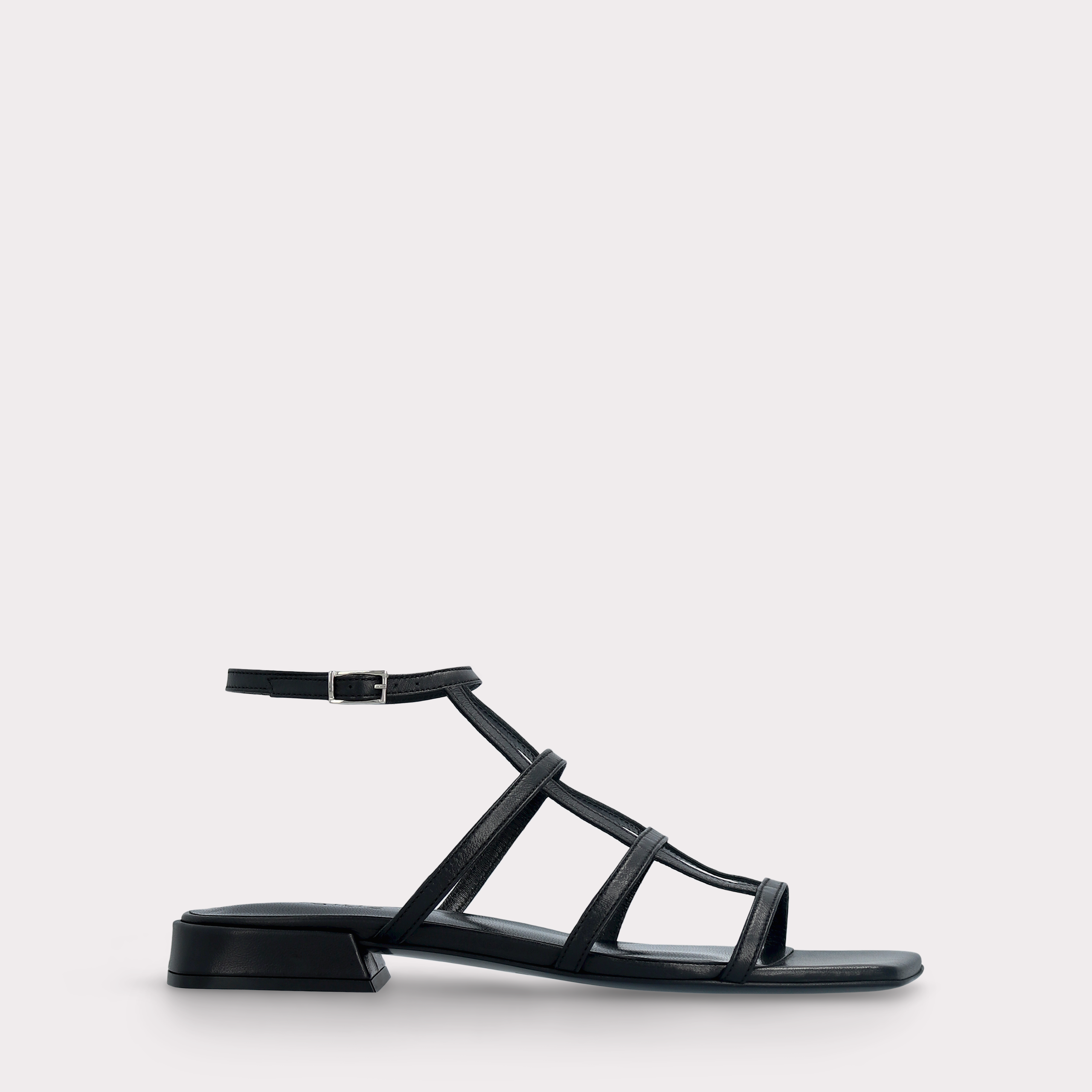 LYLA BLACK LEATHER SANDALS